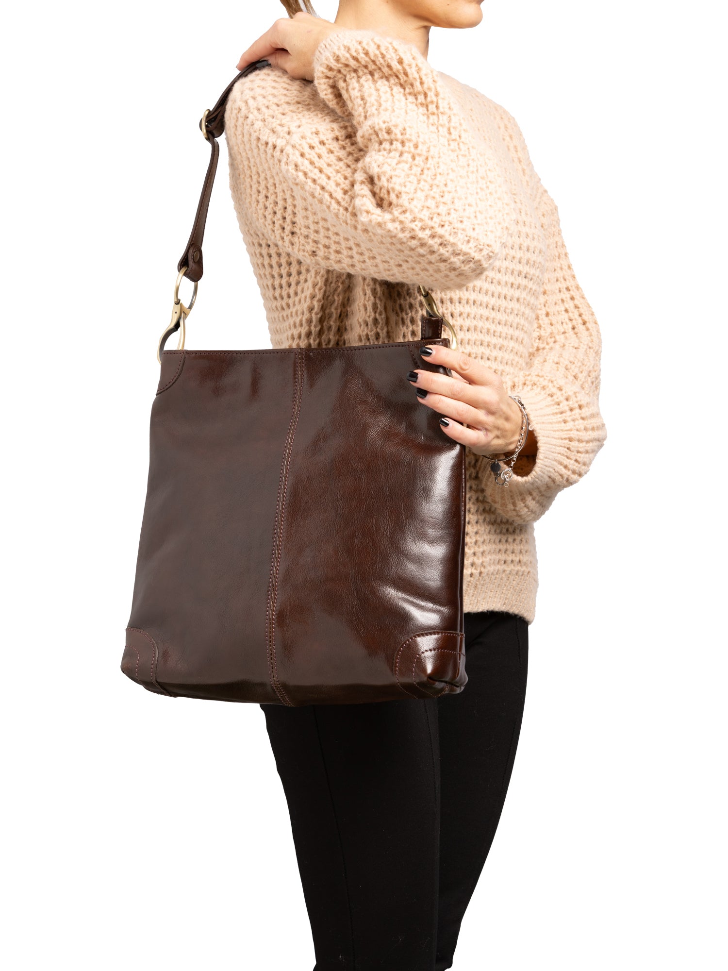 Shoulder Bag I Fratelli Women Genuine leather -Rosso Testa di moro