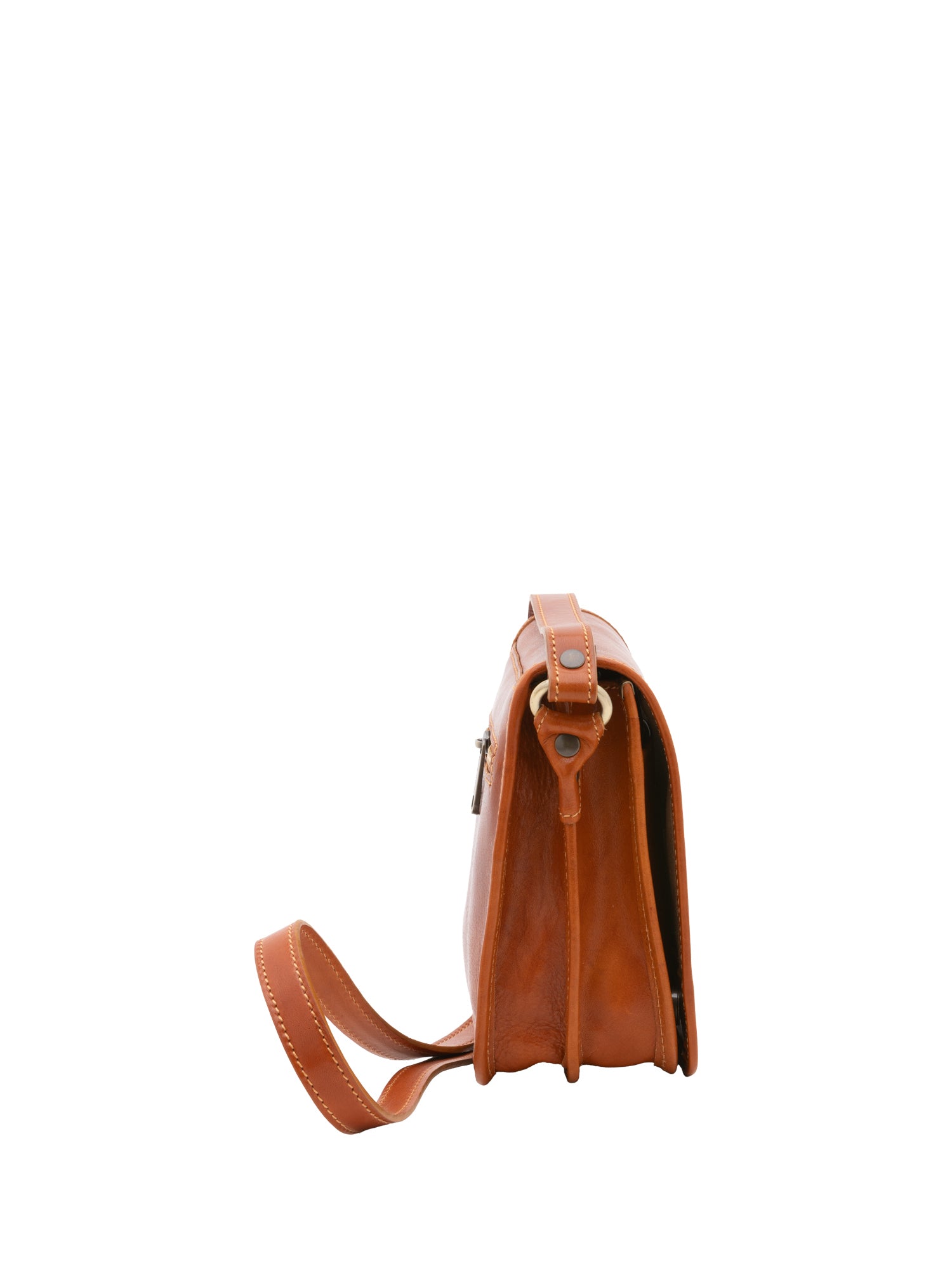 Crossbody bag I Fratelli Men Genuine leather -Senape Cognac