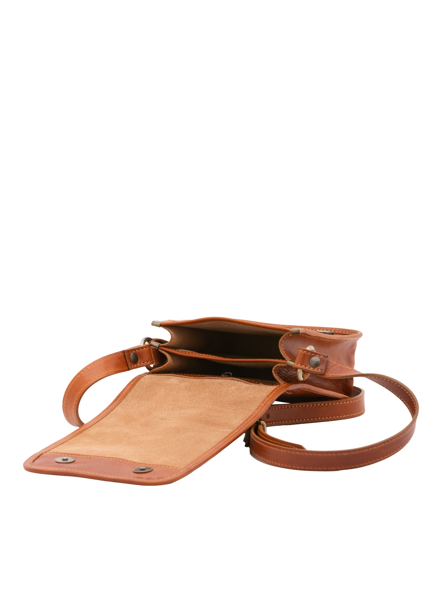 Crossbody bag I Fratelli Men Genuine leather -Senape Cognac