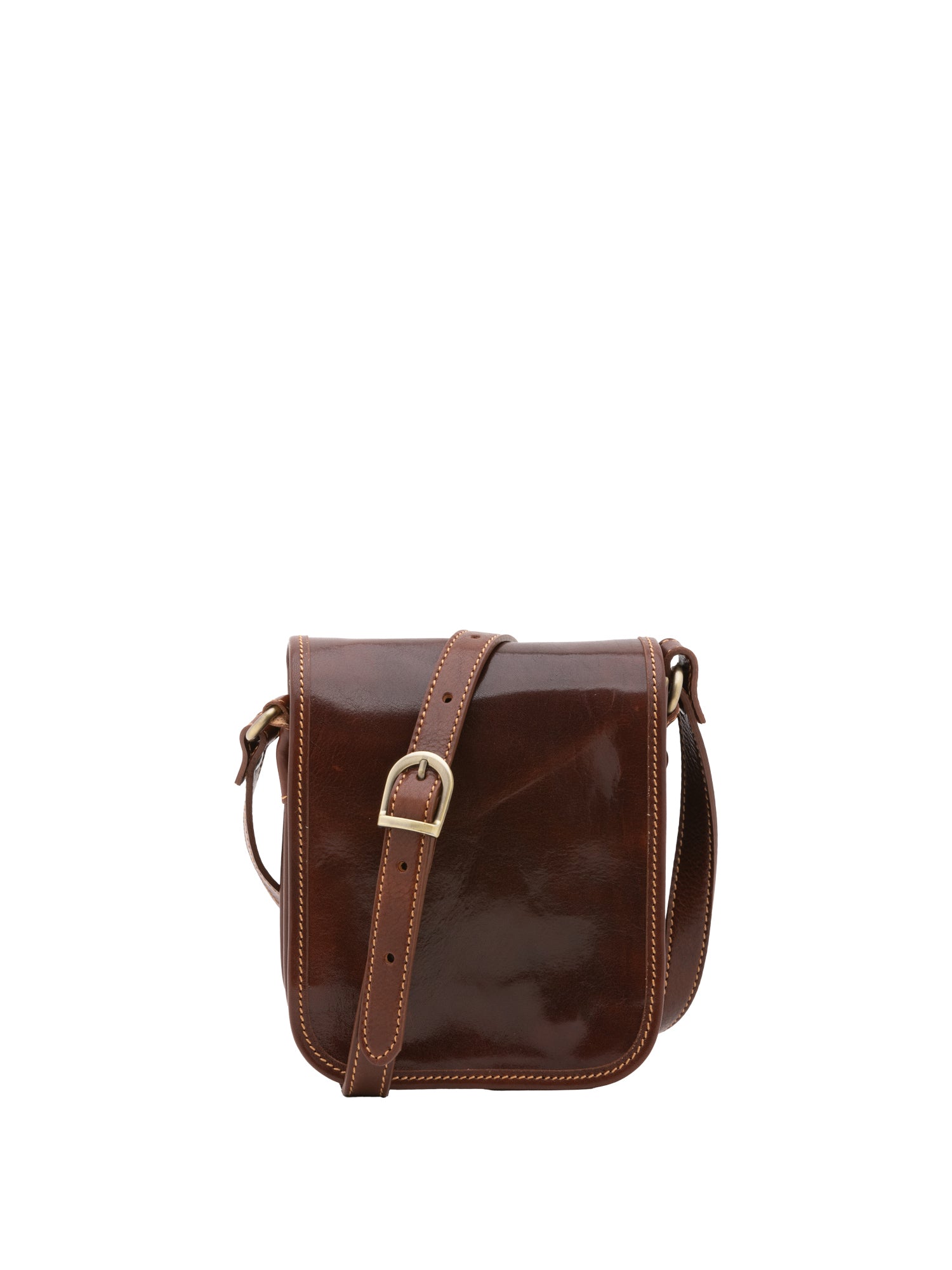Crossbody bag I Fratelli Men Genuine leather -Senape Marrone