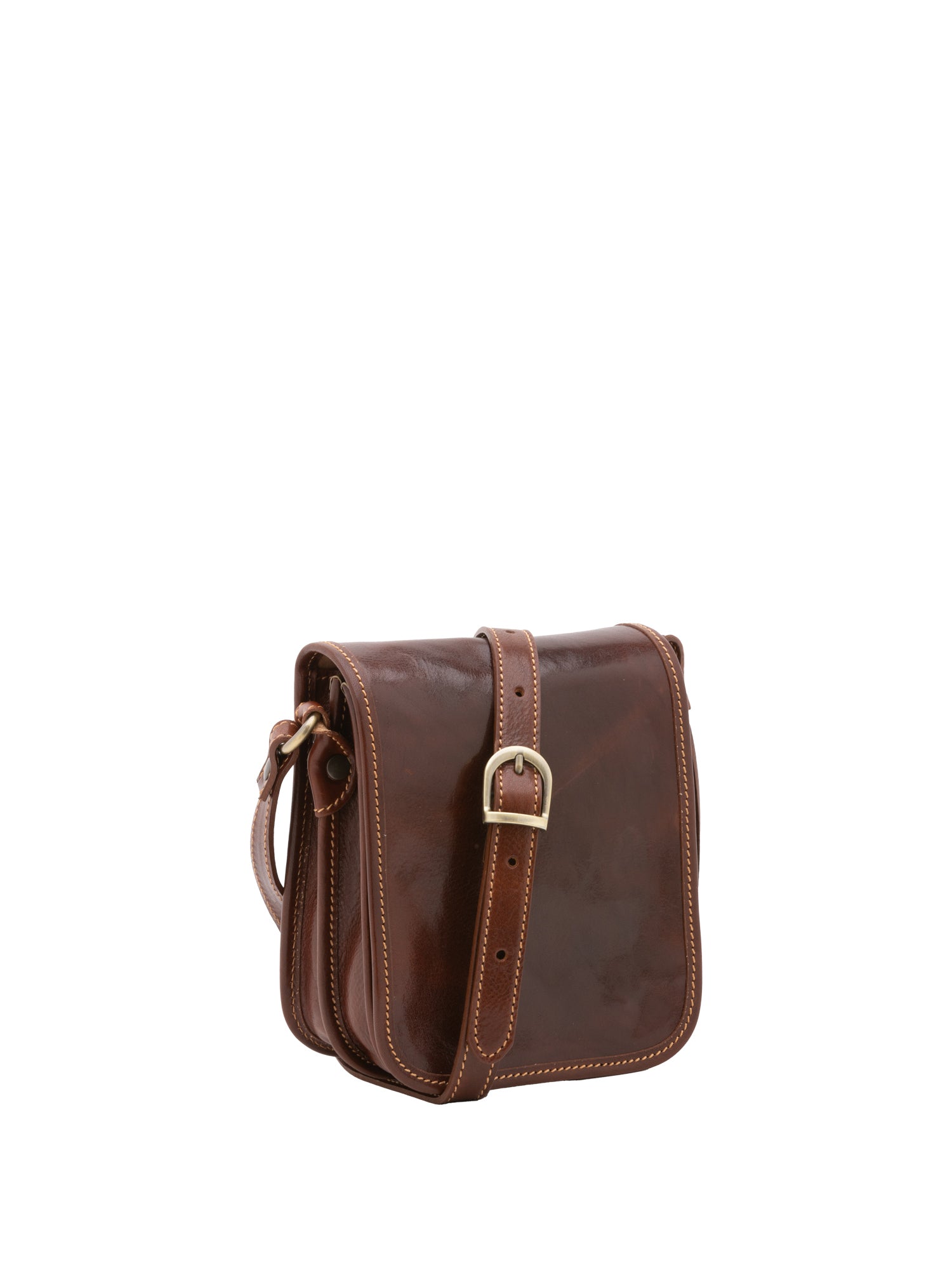 Crossbody bag I Fratelli Men Genuine leather -Senape Marrone