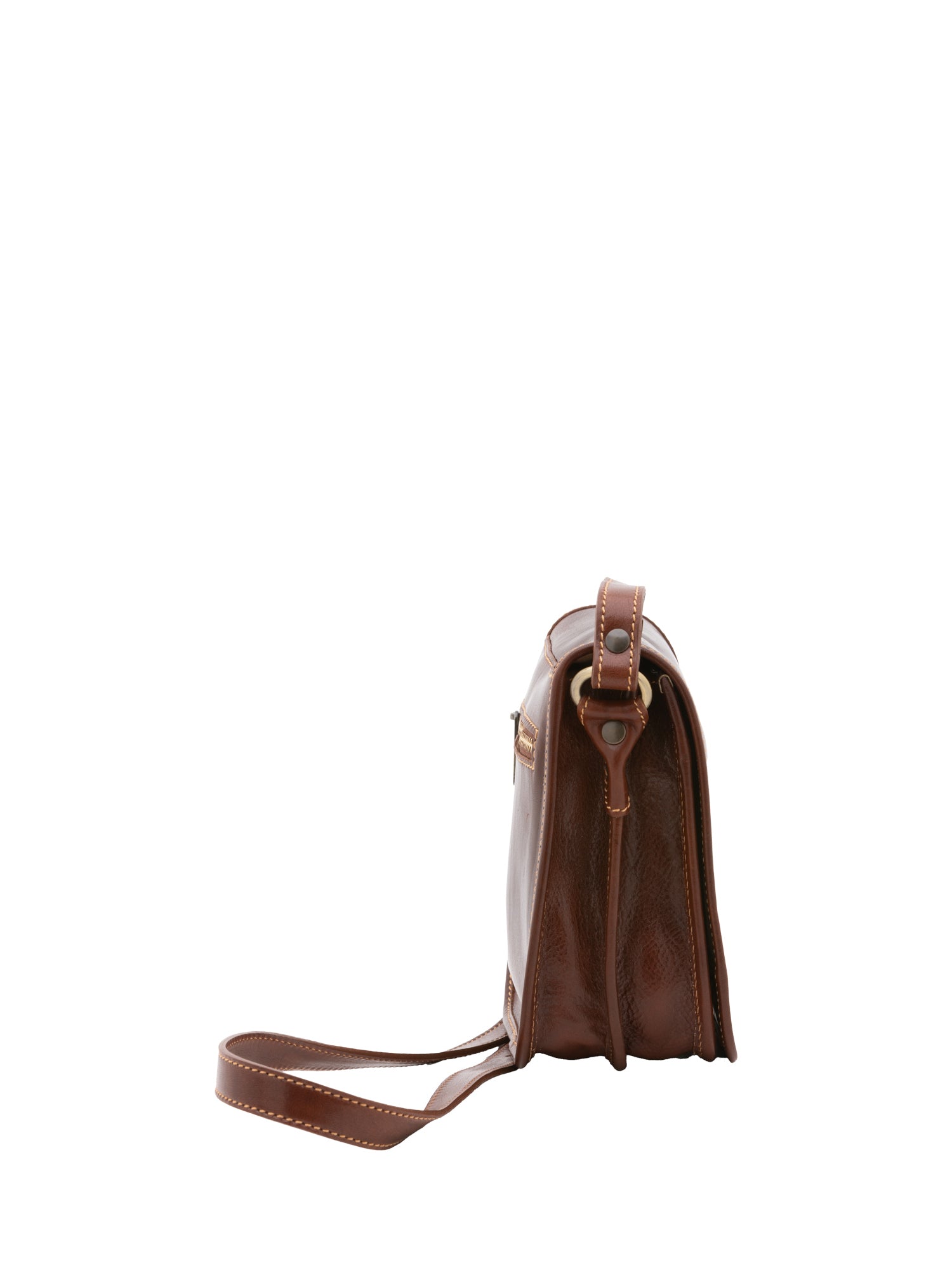 Crossbody bag I Fratelli Men Genuine leather -Senape Marrone