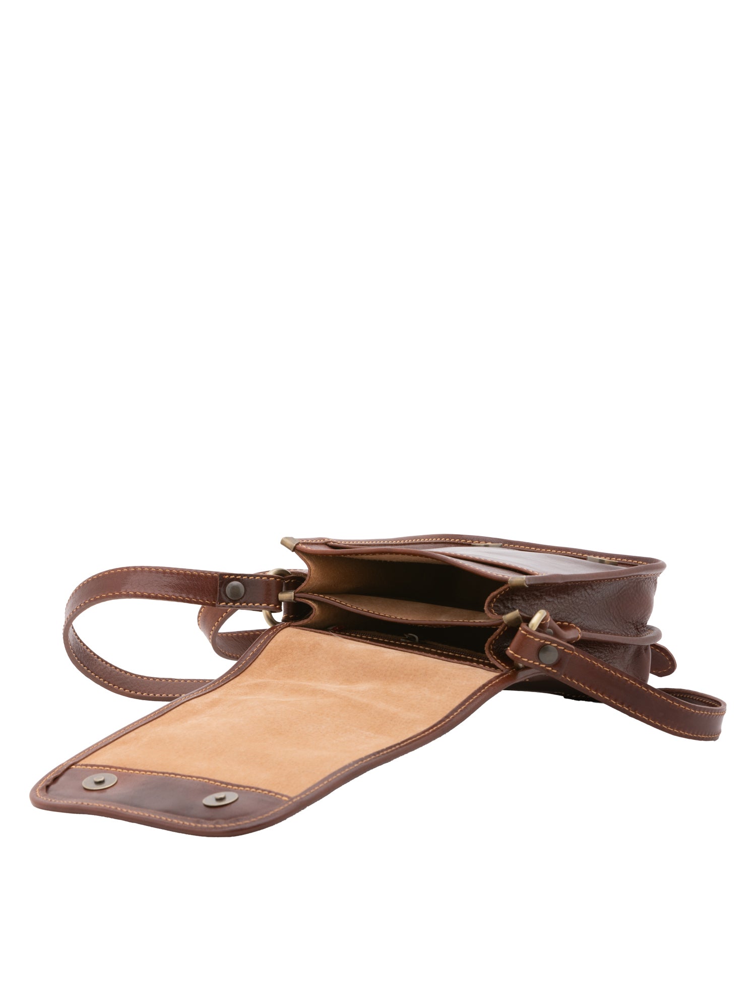 Crossbody bag I Fratelli Men Genuine leather -Senape Marrone