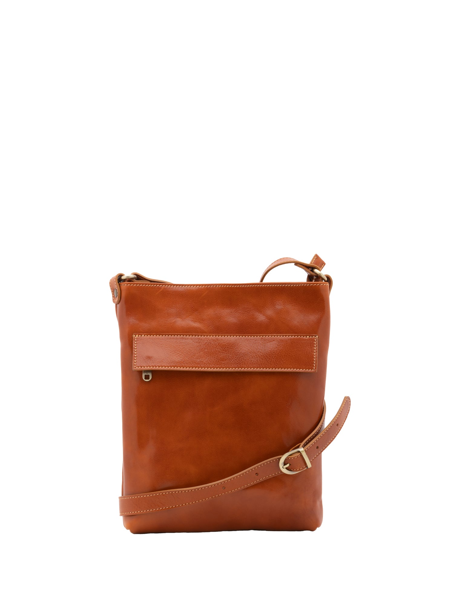 Crossbody bag I Fratelli Men Genuine leather -Nero Cognac