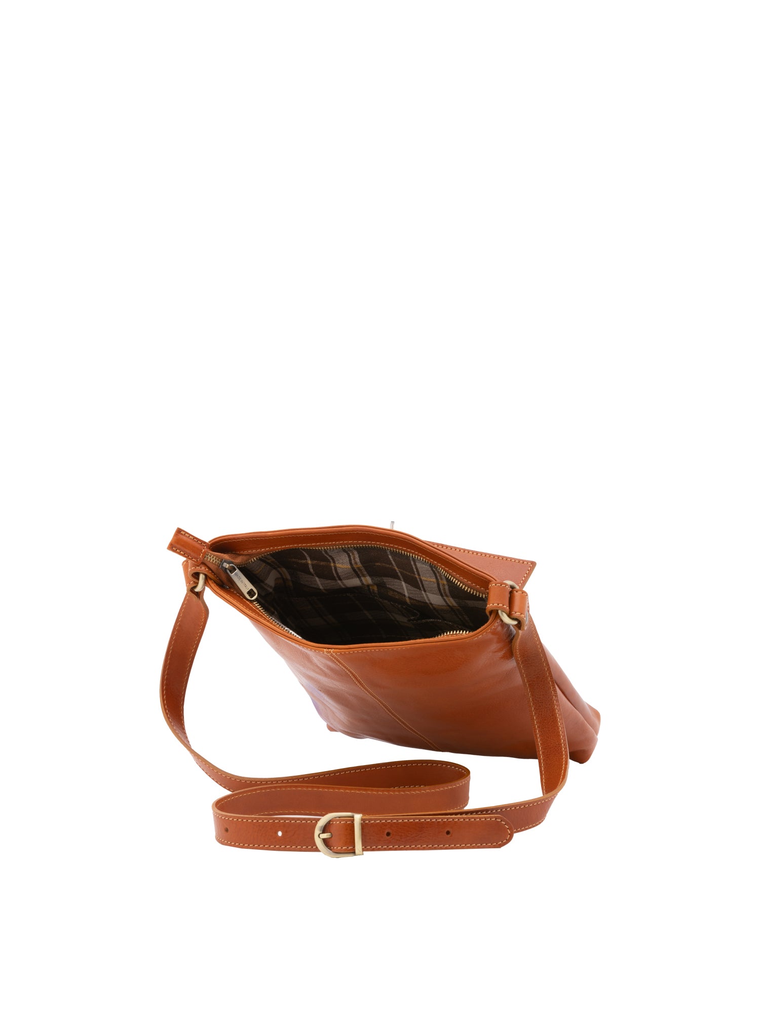 Crossbody bag I Fratelli Men Genuine leather -Nero Cognac