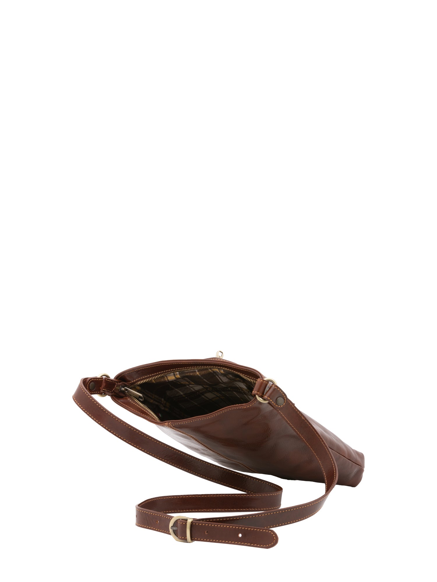 Crossbody bag I Fratelli Men Genuine leather -Nero Marrone