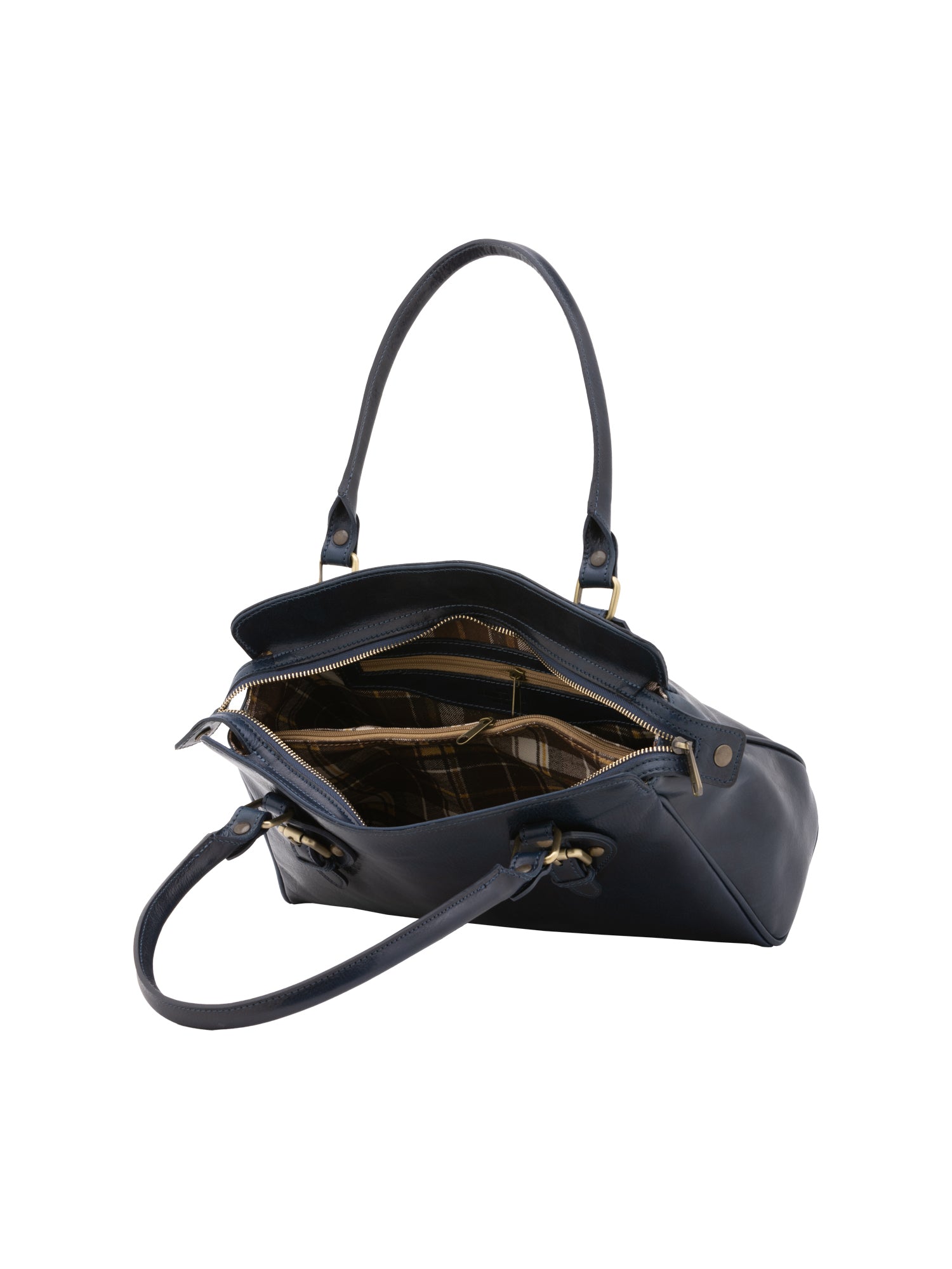 Handbag I Fratelli Women Genuine leather -Marrone Blu