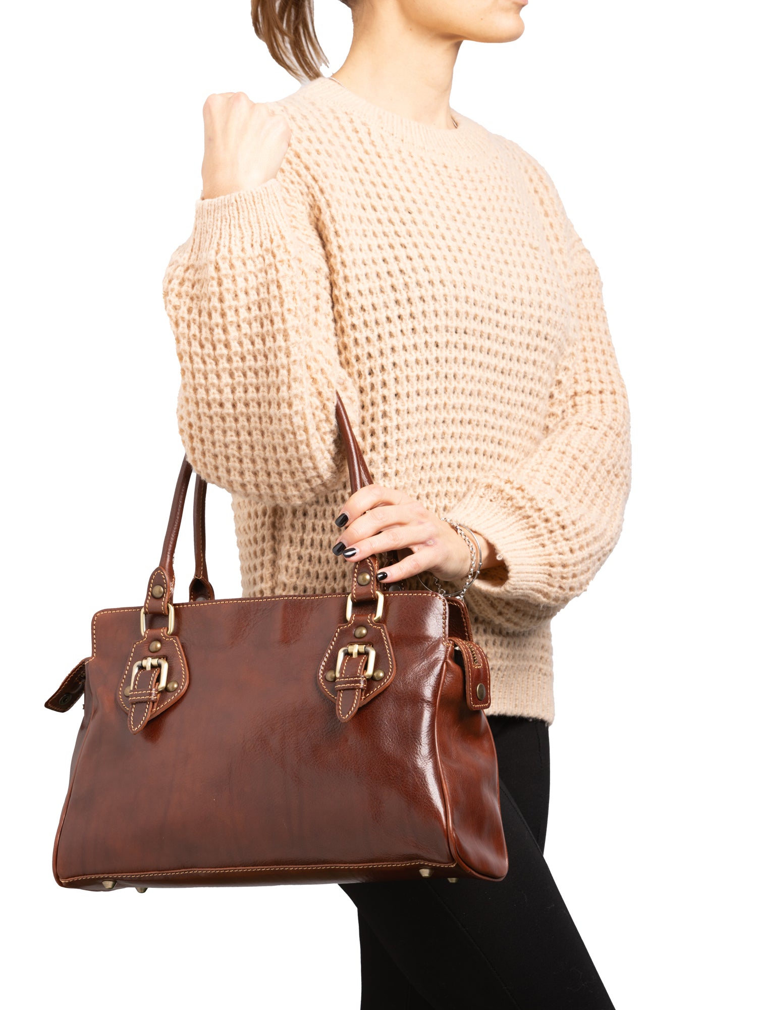 Handbag I Fratelli Women Genuine leather -Marrone Marrone