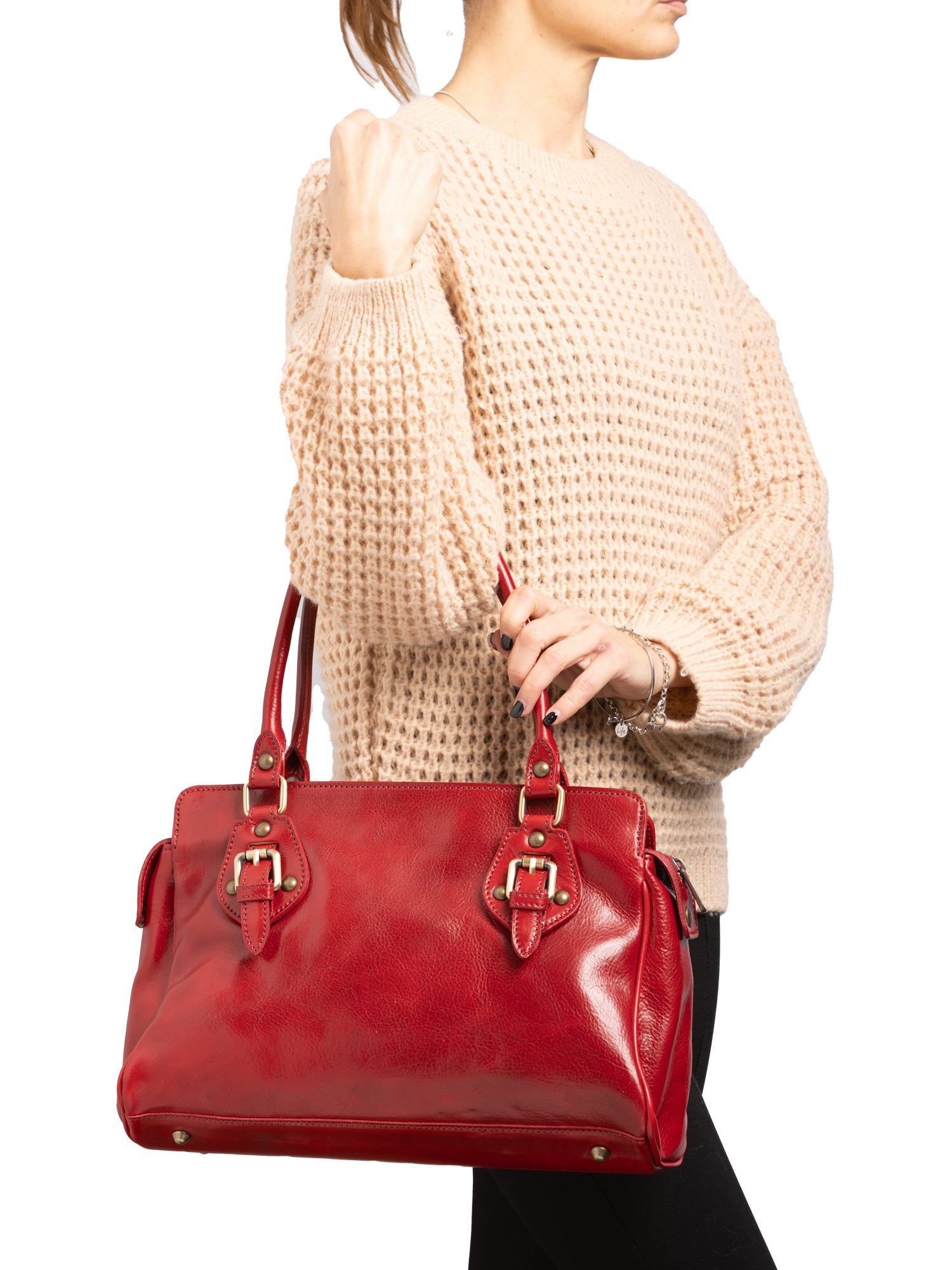 Handbag I Fratelli Women Genuine leather -Marrone Rosso
