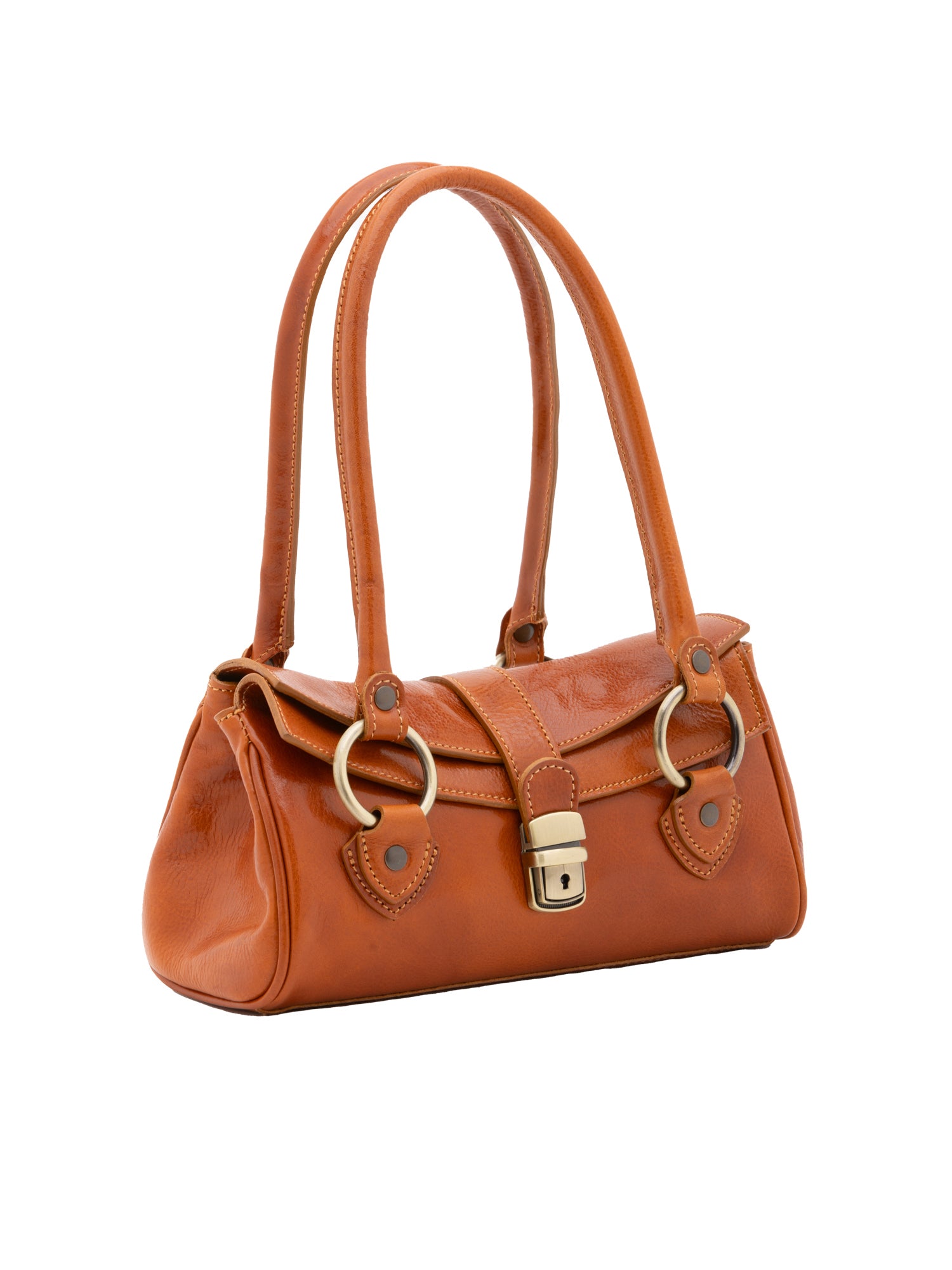 Bowler bag I Fratelli Women Genuine leather -Verde Cognac