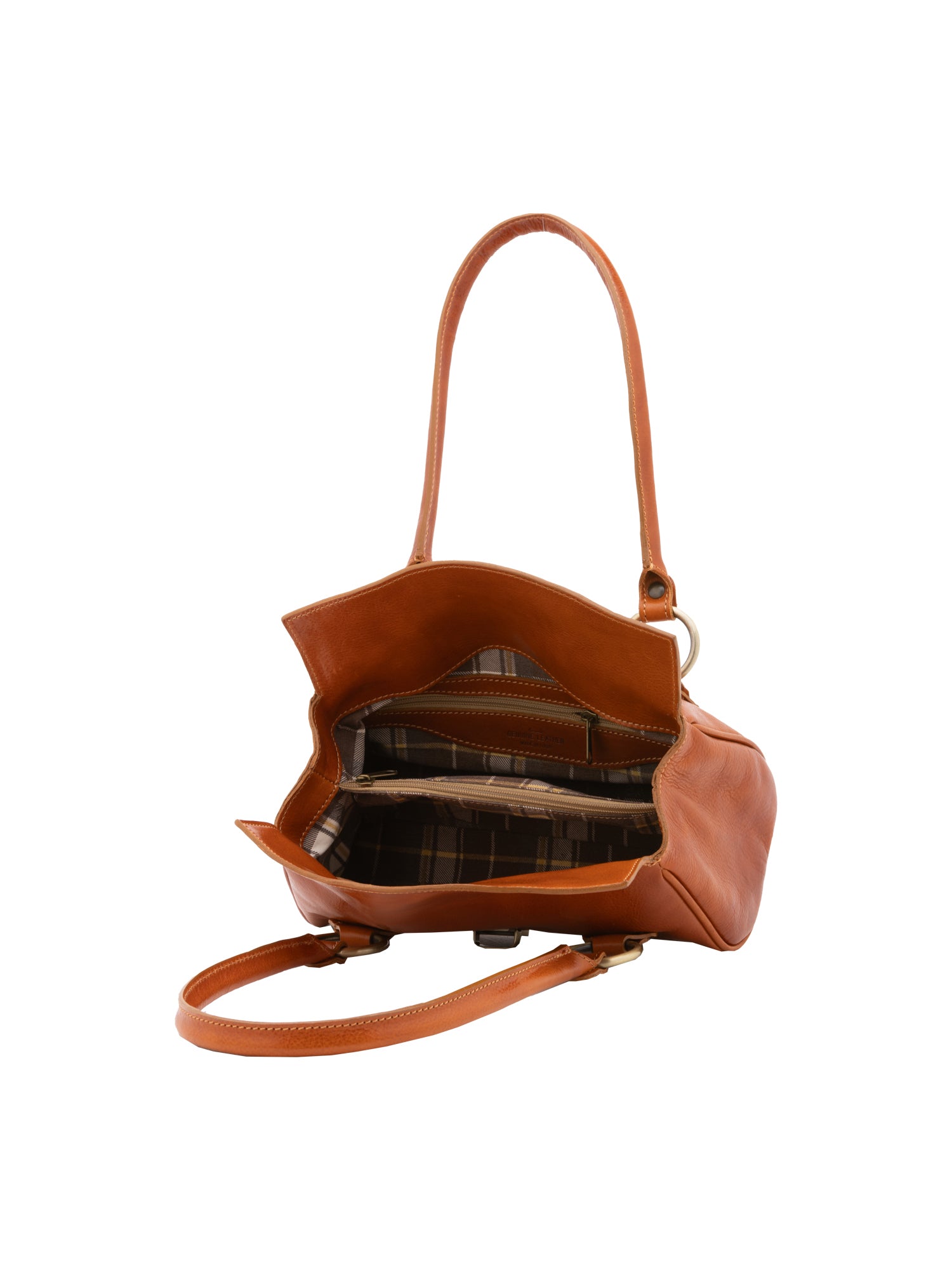 Bowler bag I Fratelli Women Genuine leather -Verde Cognac