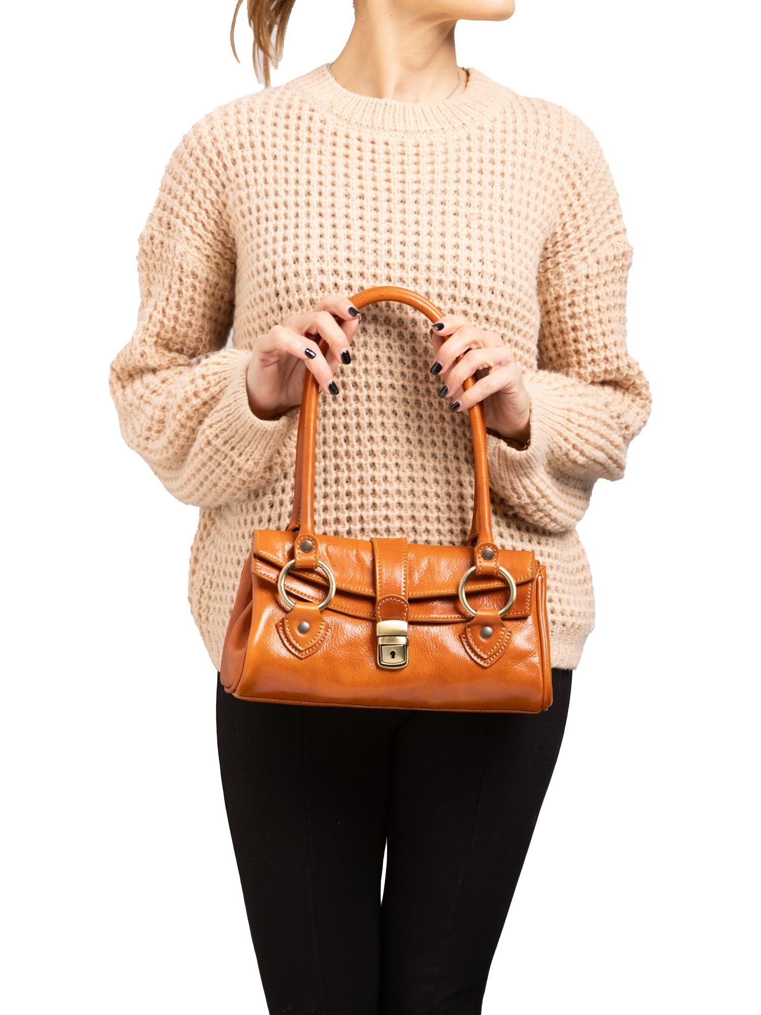 Bowler bag I Fratelli Women Genuine leather -Verde Cognac