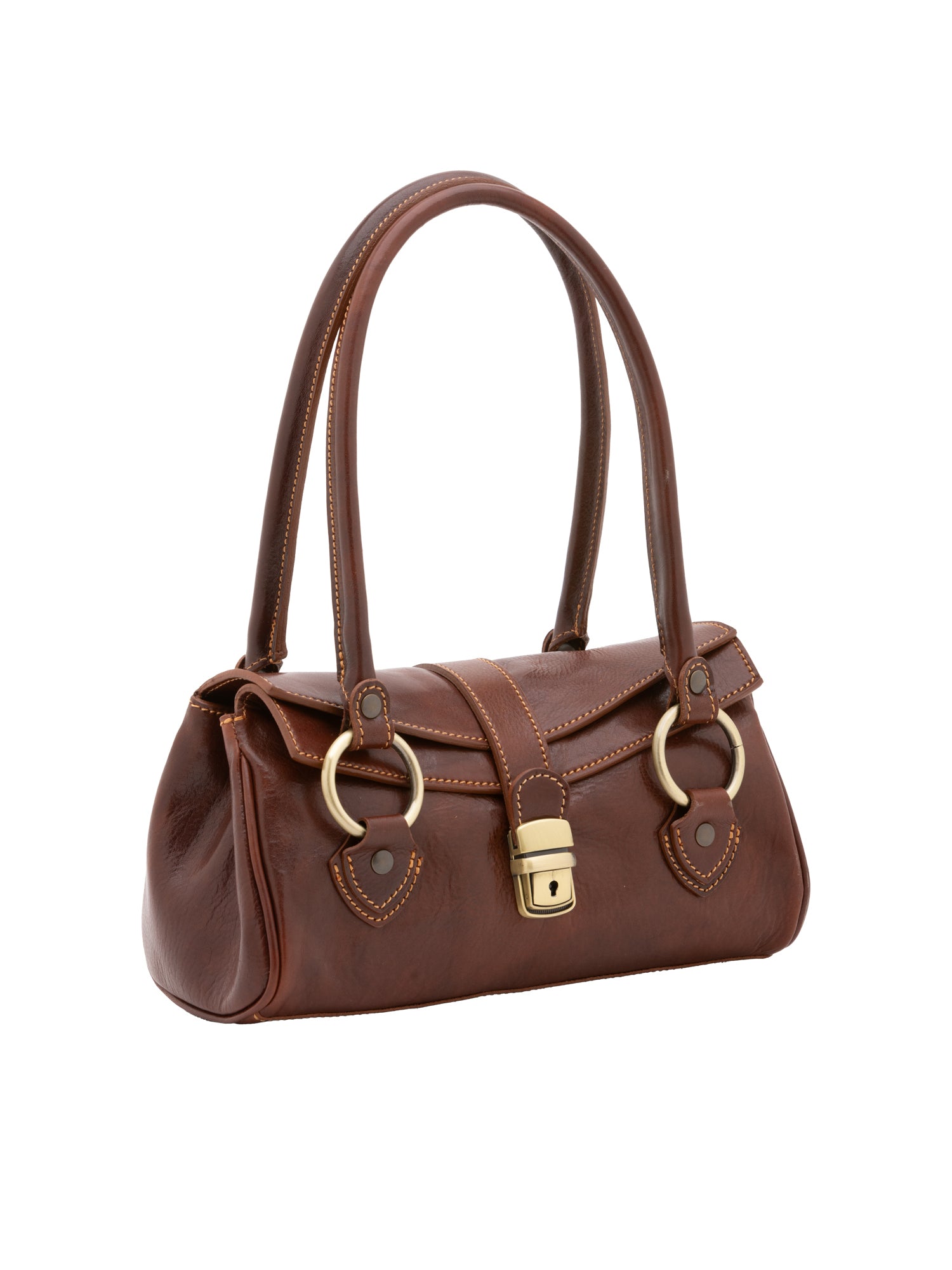 Bowler bag I Fratelli Women Genuine leather -Verde Marrone