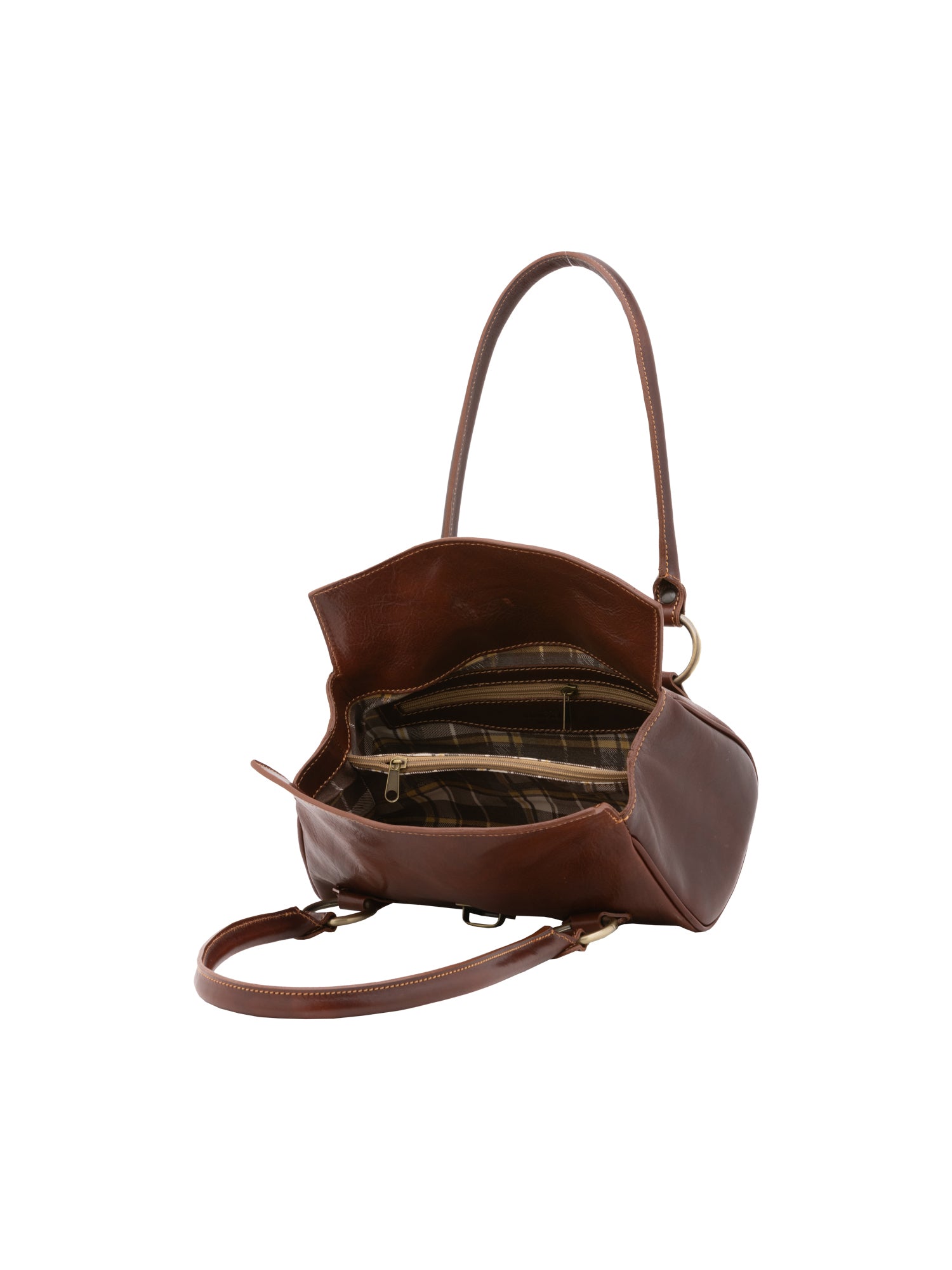 Bowler bag I Fratelli Women Genuine leather -Verde Marrone