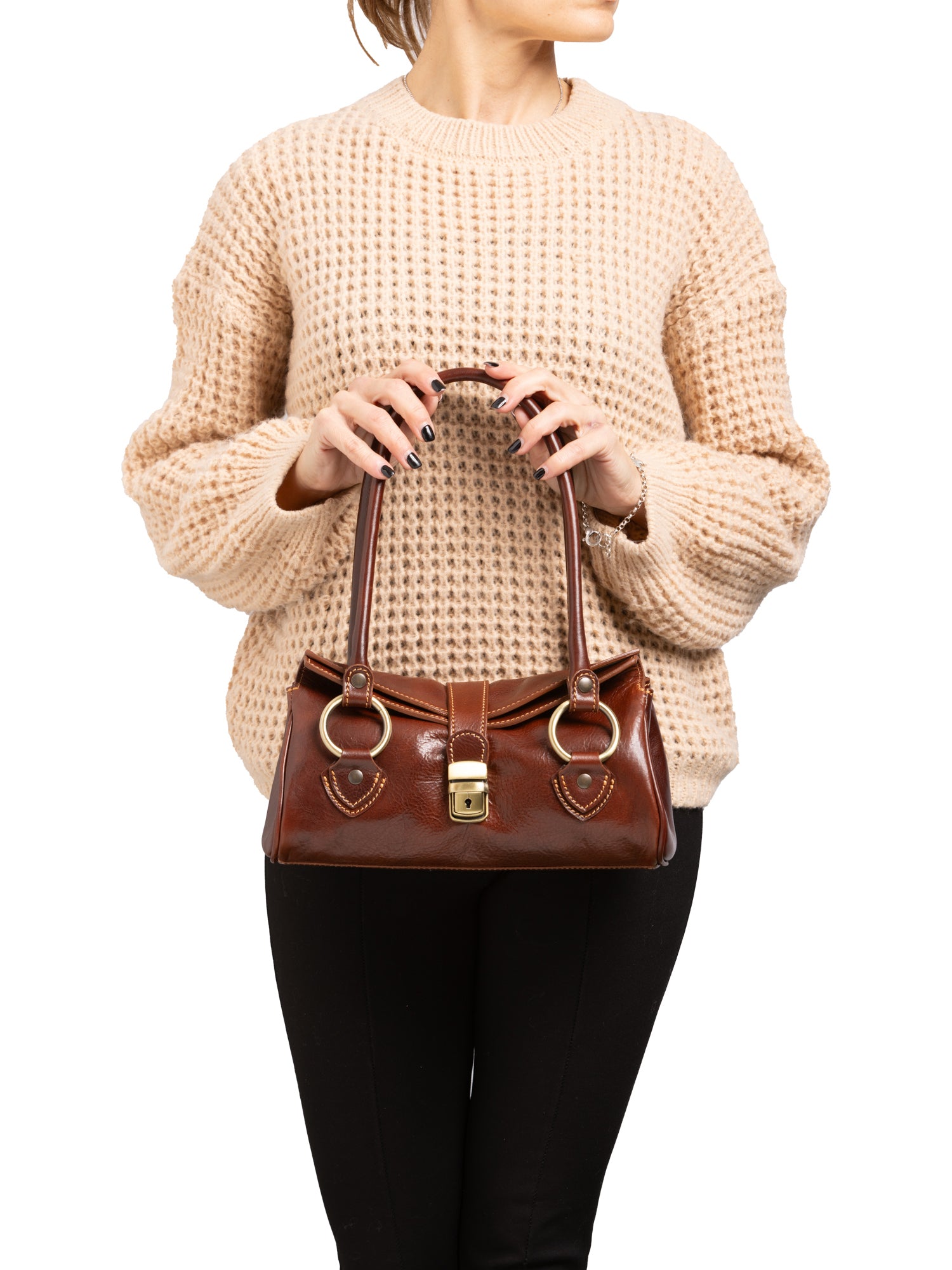 Bowler bag I Fratelli Women Genuine leather -Verde Marrone