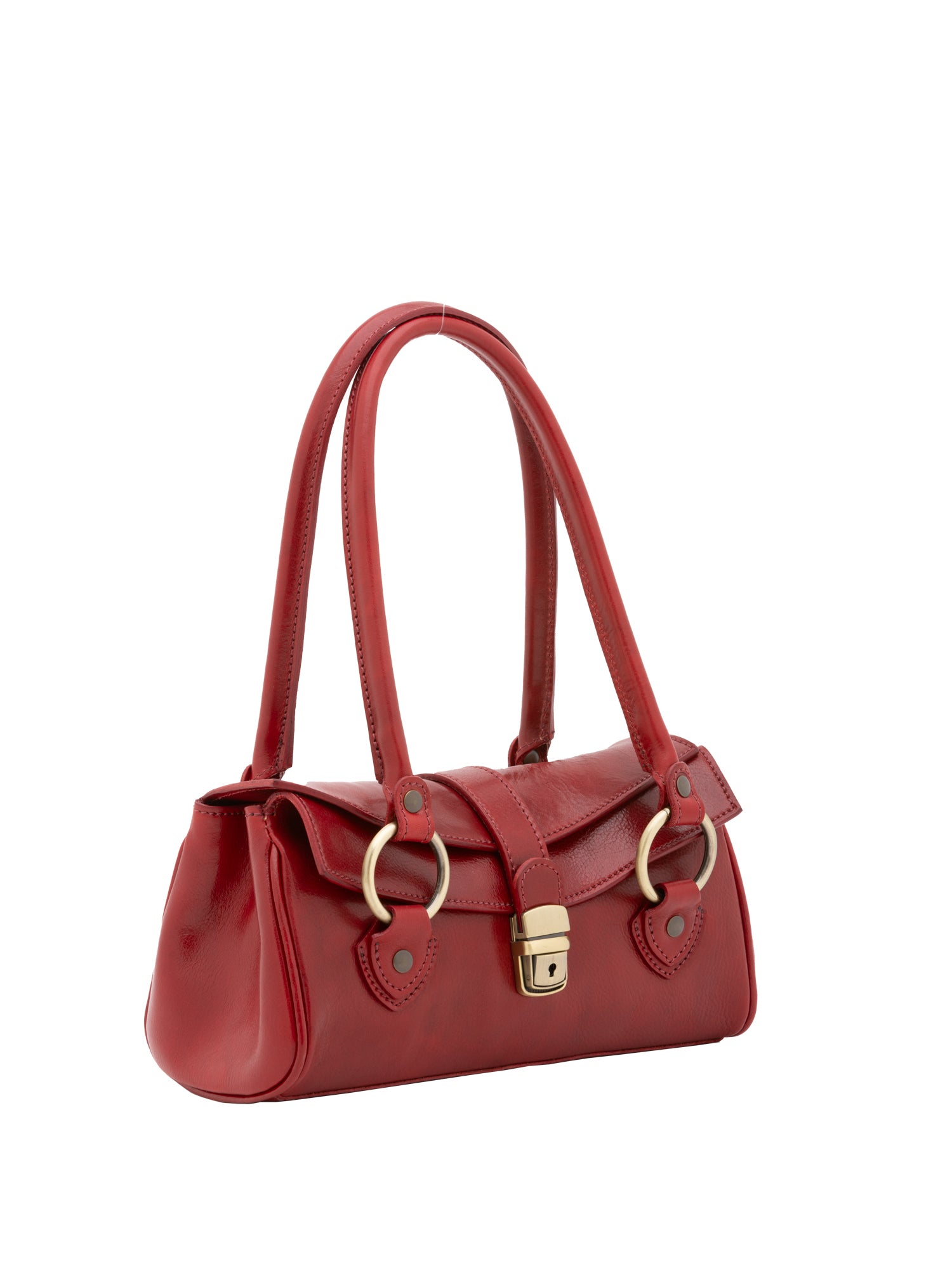 Bowler bag I Fratelli Women Genuine leather -Verde Rosso