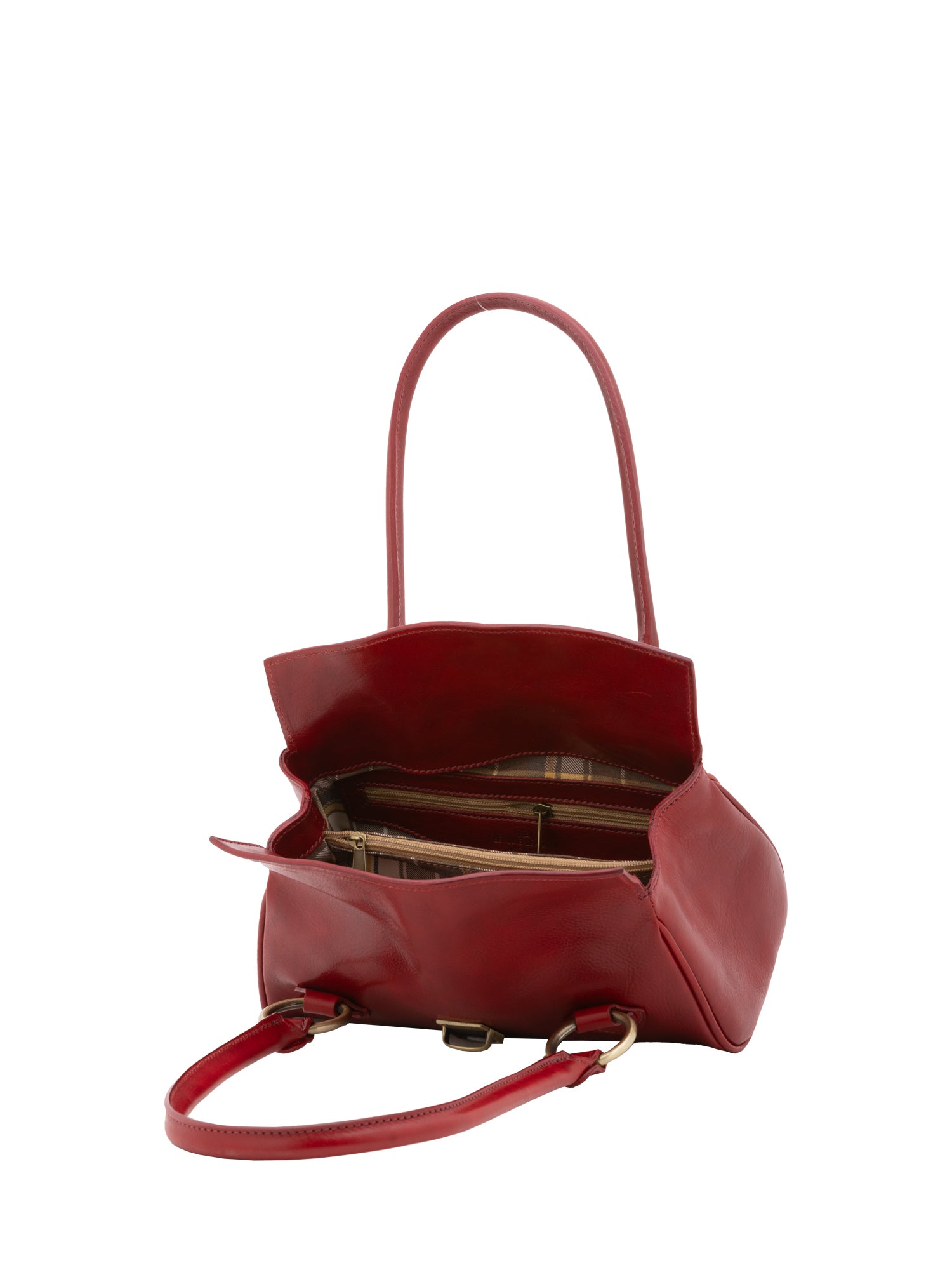 Bowler bag I Fratelli Women Genuine leather -Verde Rosso