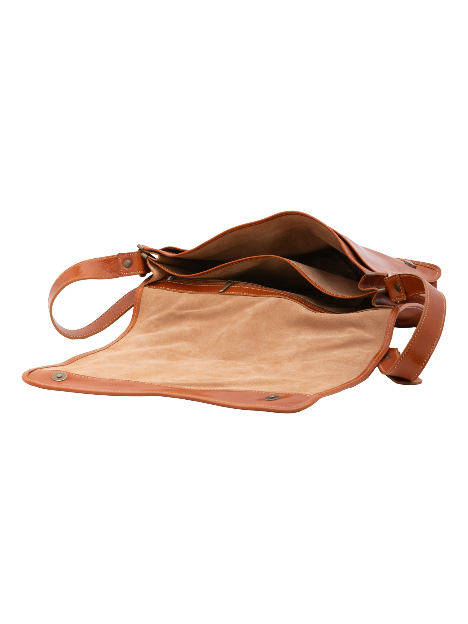 Crossbody bag I Fratelli Men Genuine leather -Marrone Cognac