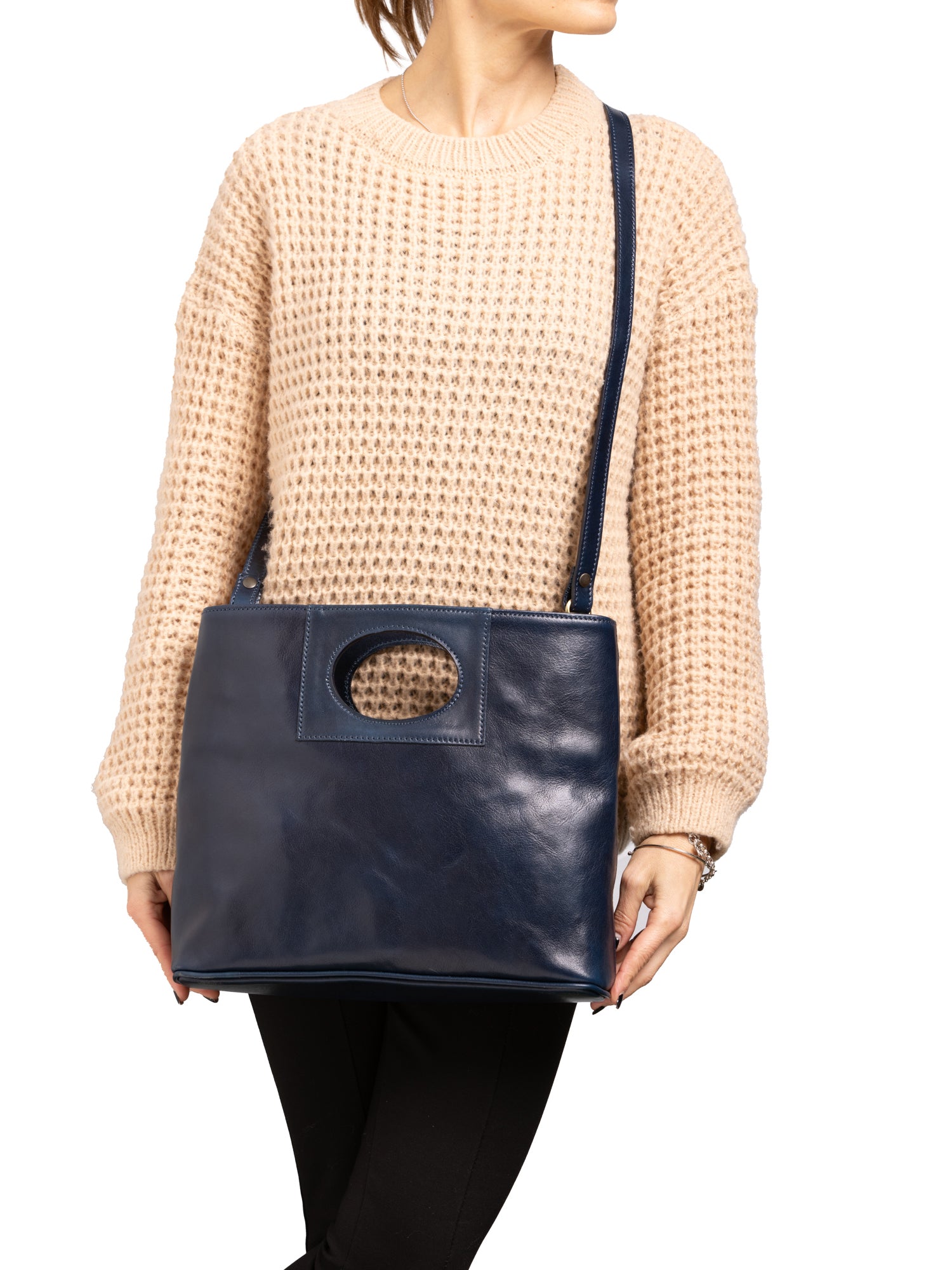 Crossbody bag I Fratelli Women Genuine leather -Blu Blu