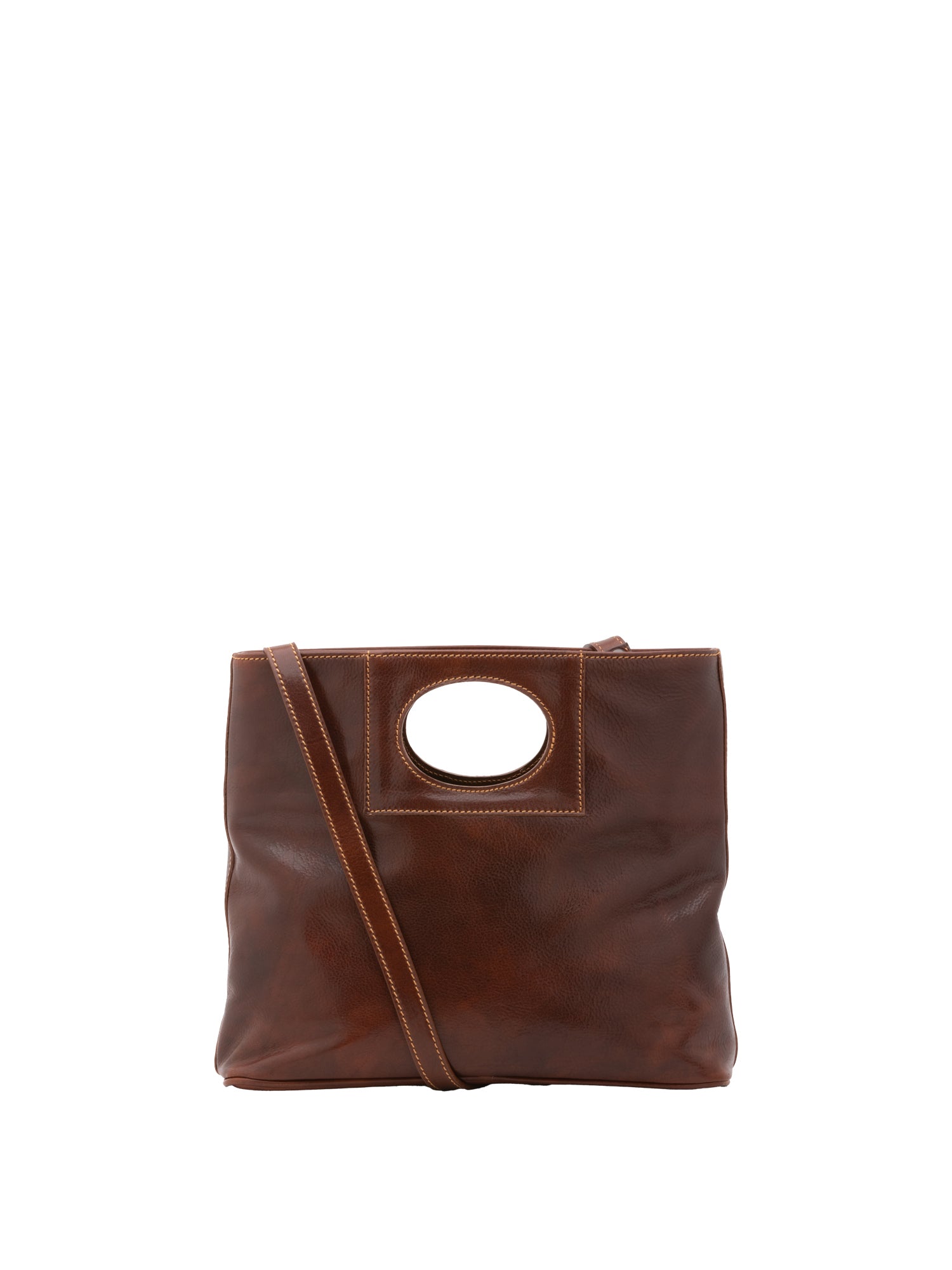 Crossbody bag I Fratelli Women Genuine leather -Blu Marrone