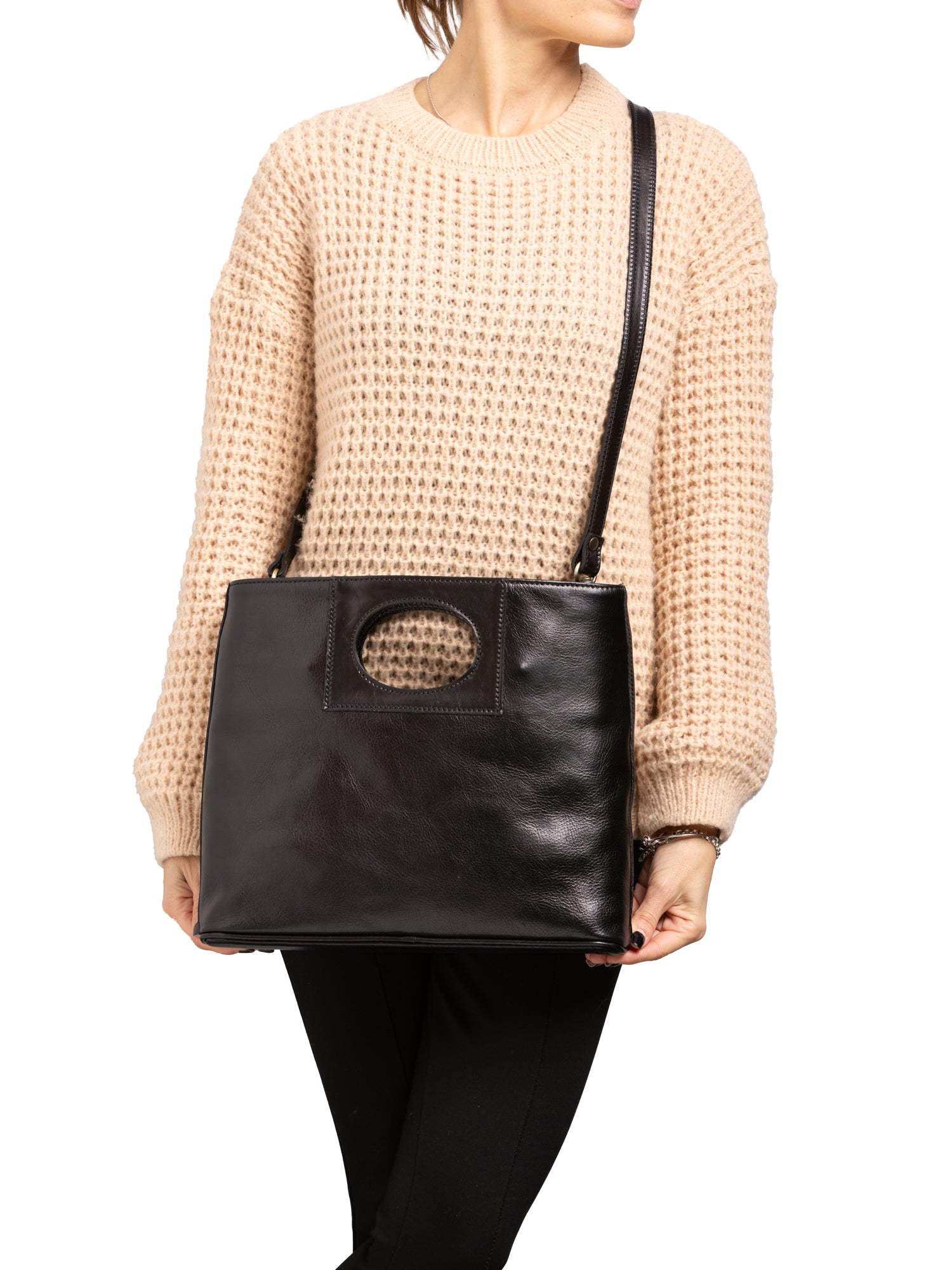 Crossbody bag I Fratelli Women Genuine leather -Blu Nero