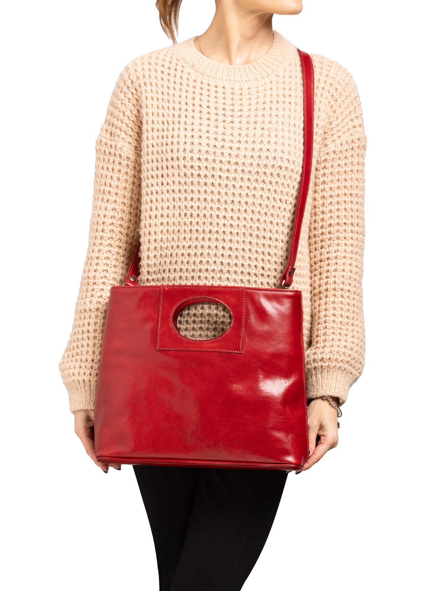 Crossbody bag I Fratelli Women Genuine leather -Blu Rosso