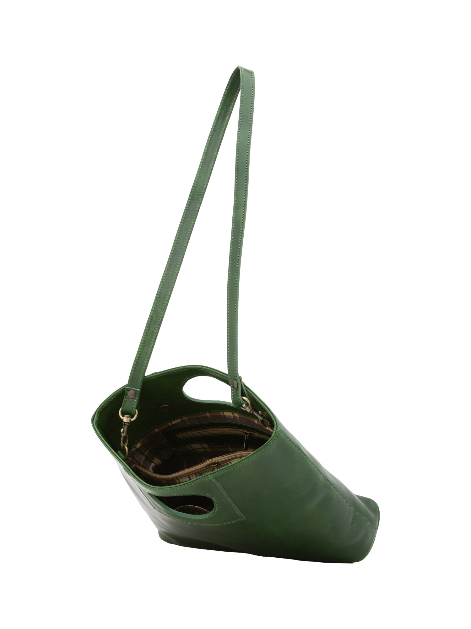 Crossbody bag I Fratelli Women Genuine leather -Blu Verde