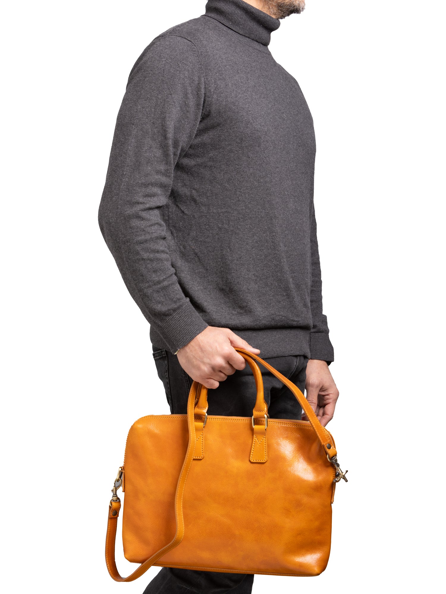 Briefcase I Fratelli Men Genuine leather -Blu Senape