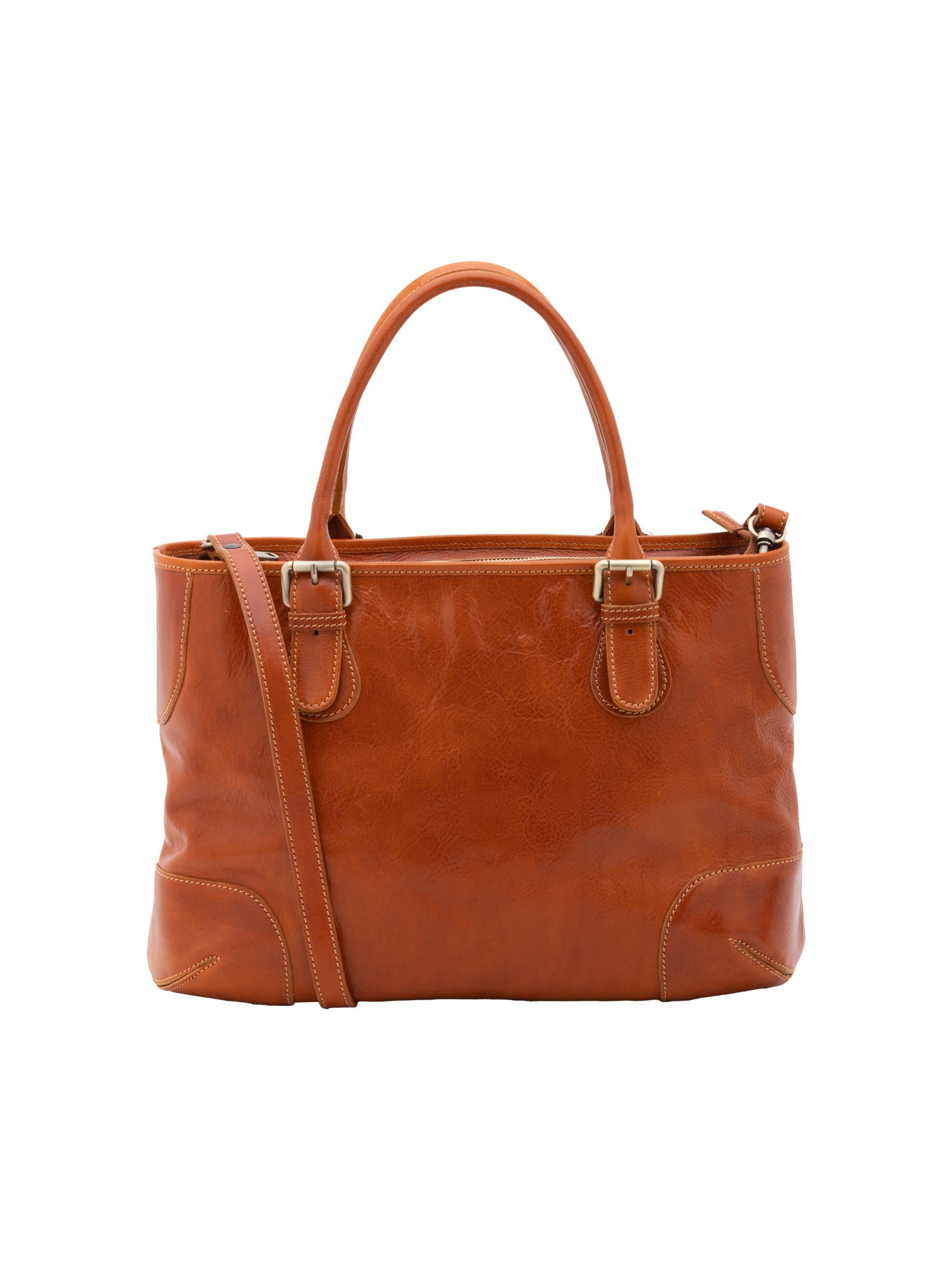 Crossbody bag I Fratelli Women Genuine leather -Tmoro Cognac