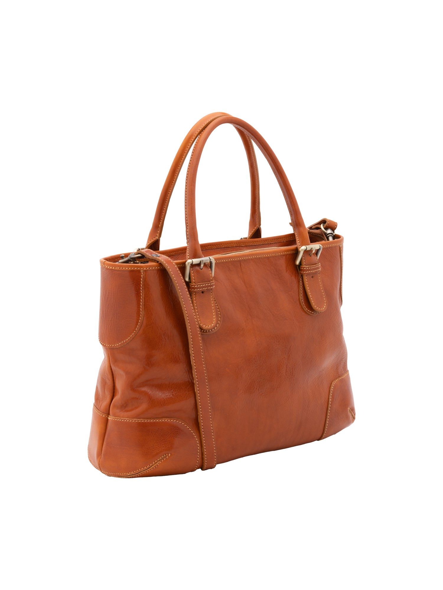 Crossbody bag I Fratelli Women Genuine leather -Tmoro Cognac