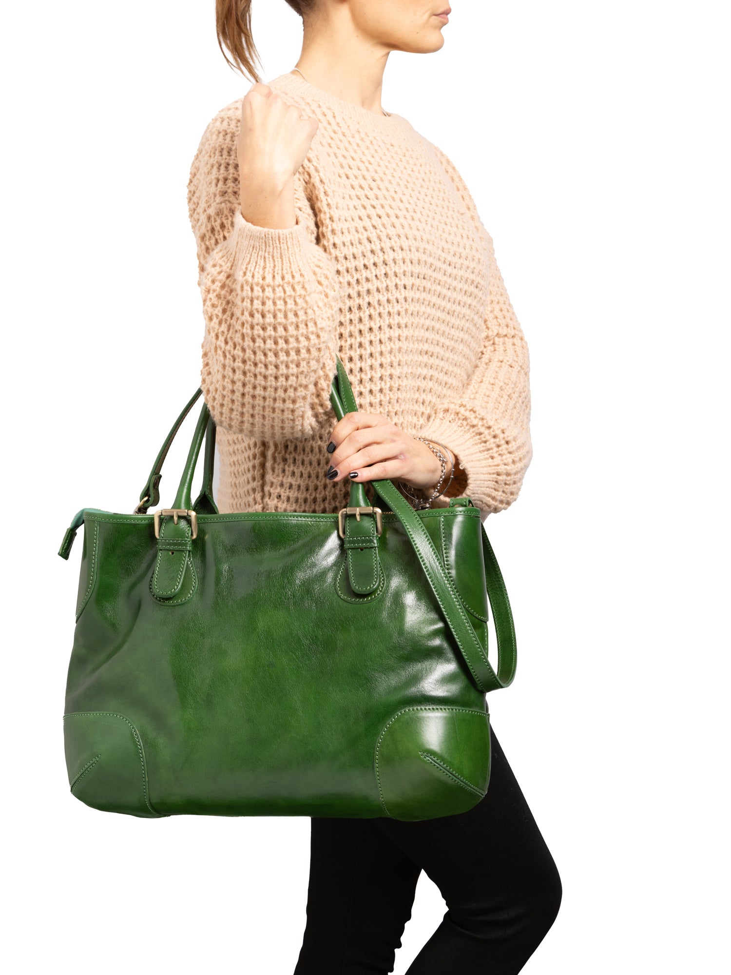 Crossbody bag I Fratelli Women Genuine leather -Tmoro Verde