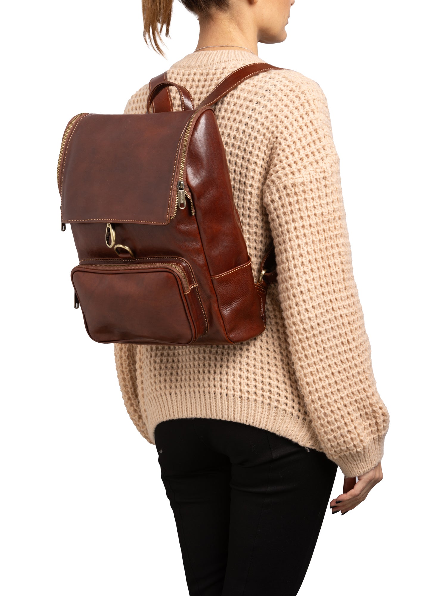 Shoulder Bag I Fratelli Women Genuine leather -Nero Marrone