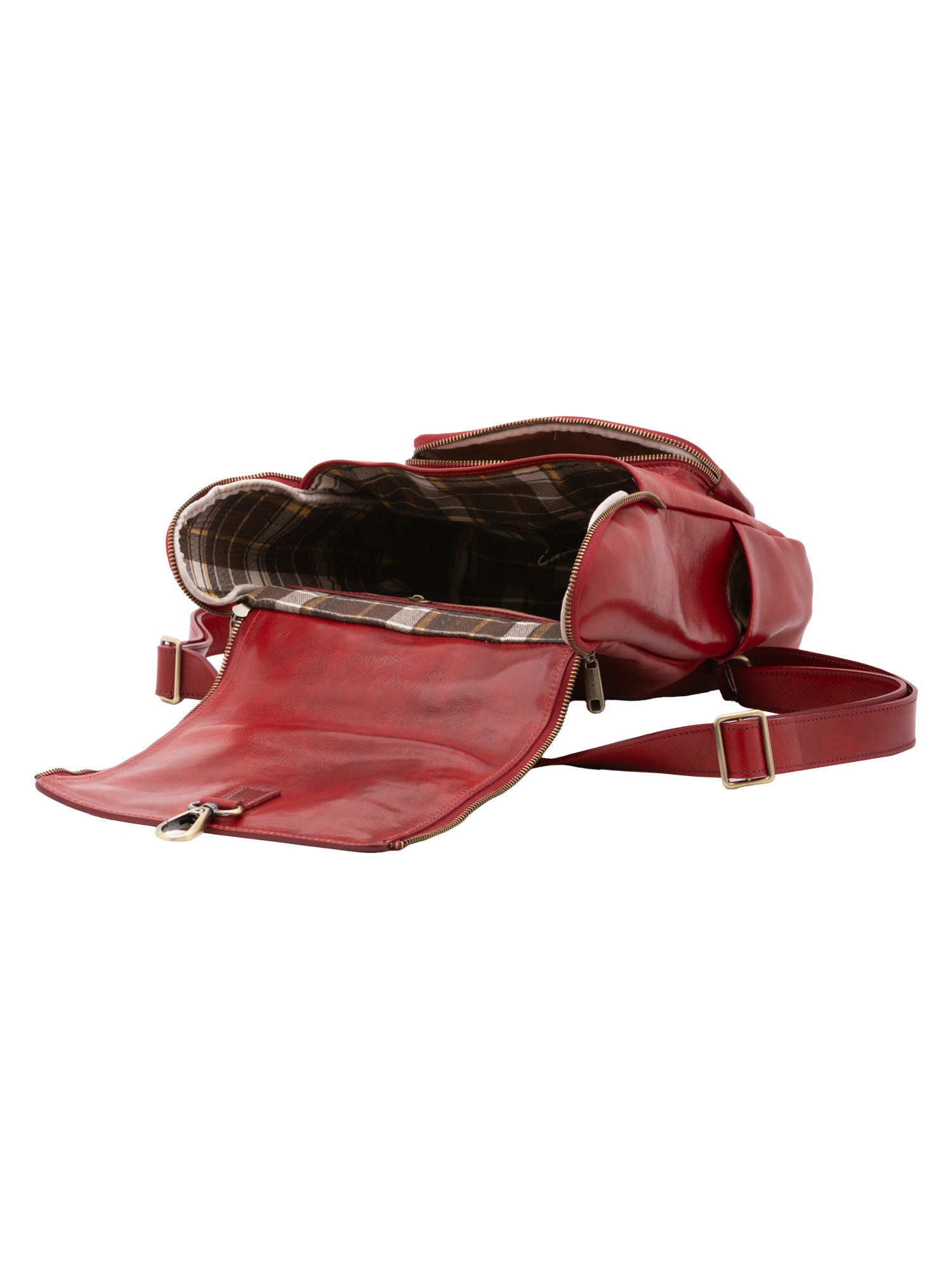 Shoulder Bag I Fratelli Women Genuine leather -Nero Rosso
