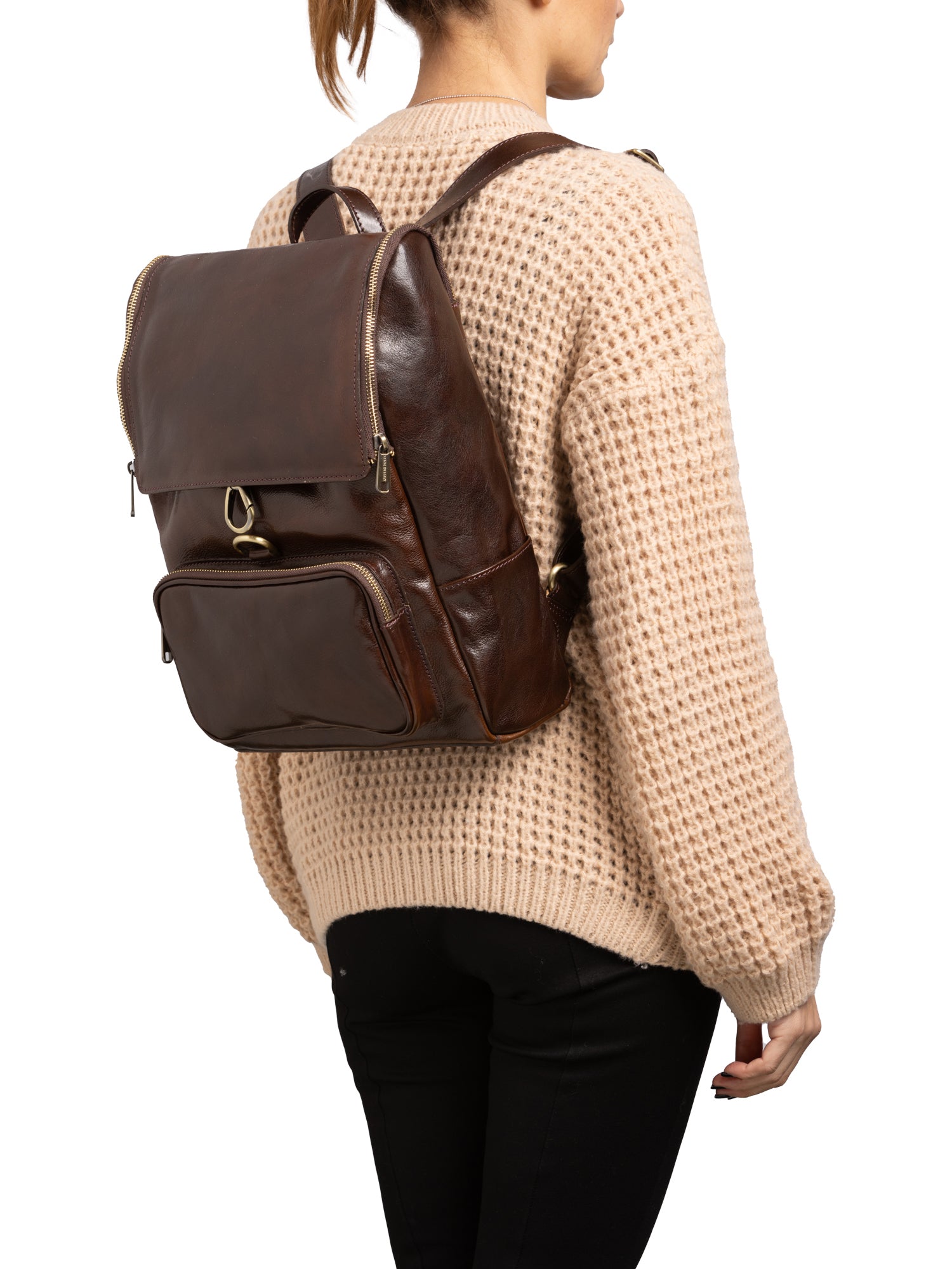 Shoulder Bag I Fratelli Women Genuine leather -Nero Testa di moro