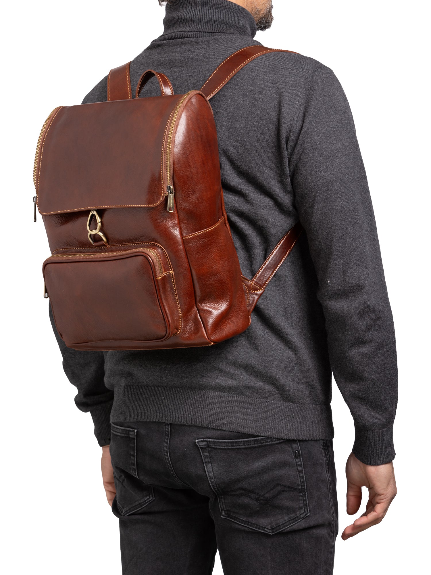 Shoulder Bag I Fratelli Women Genuine leather -Nero Marrone