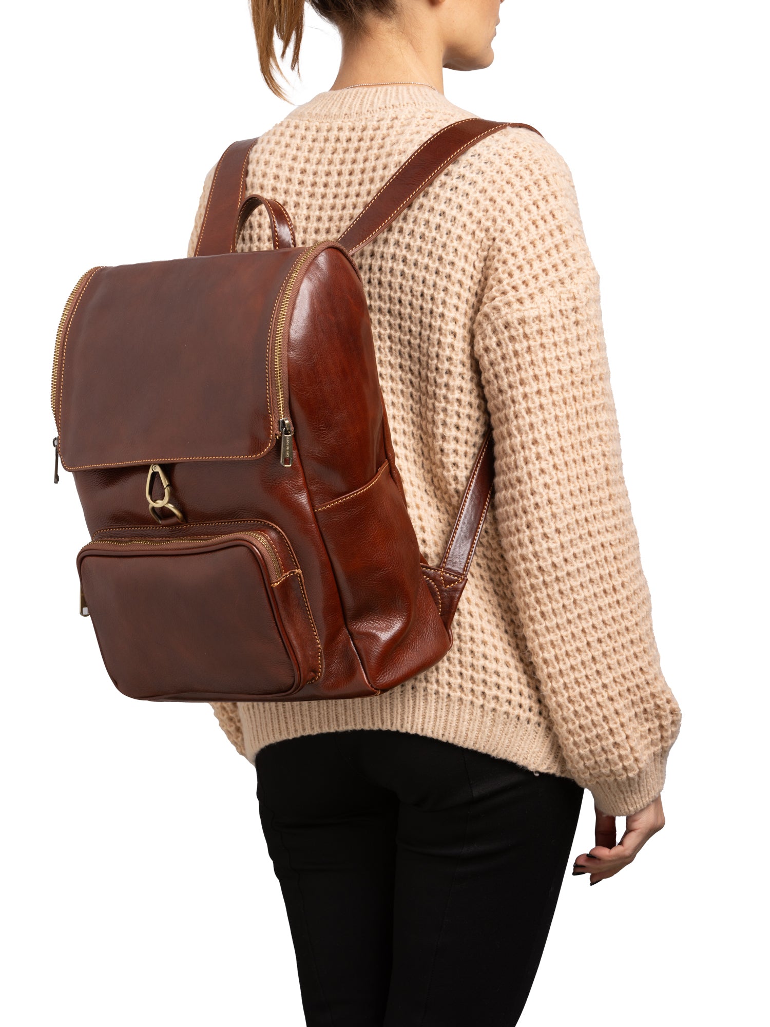 Shoulder Bag I Fratelli Women Genuine leather -Nero Marrone
