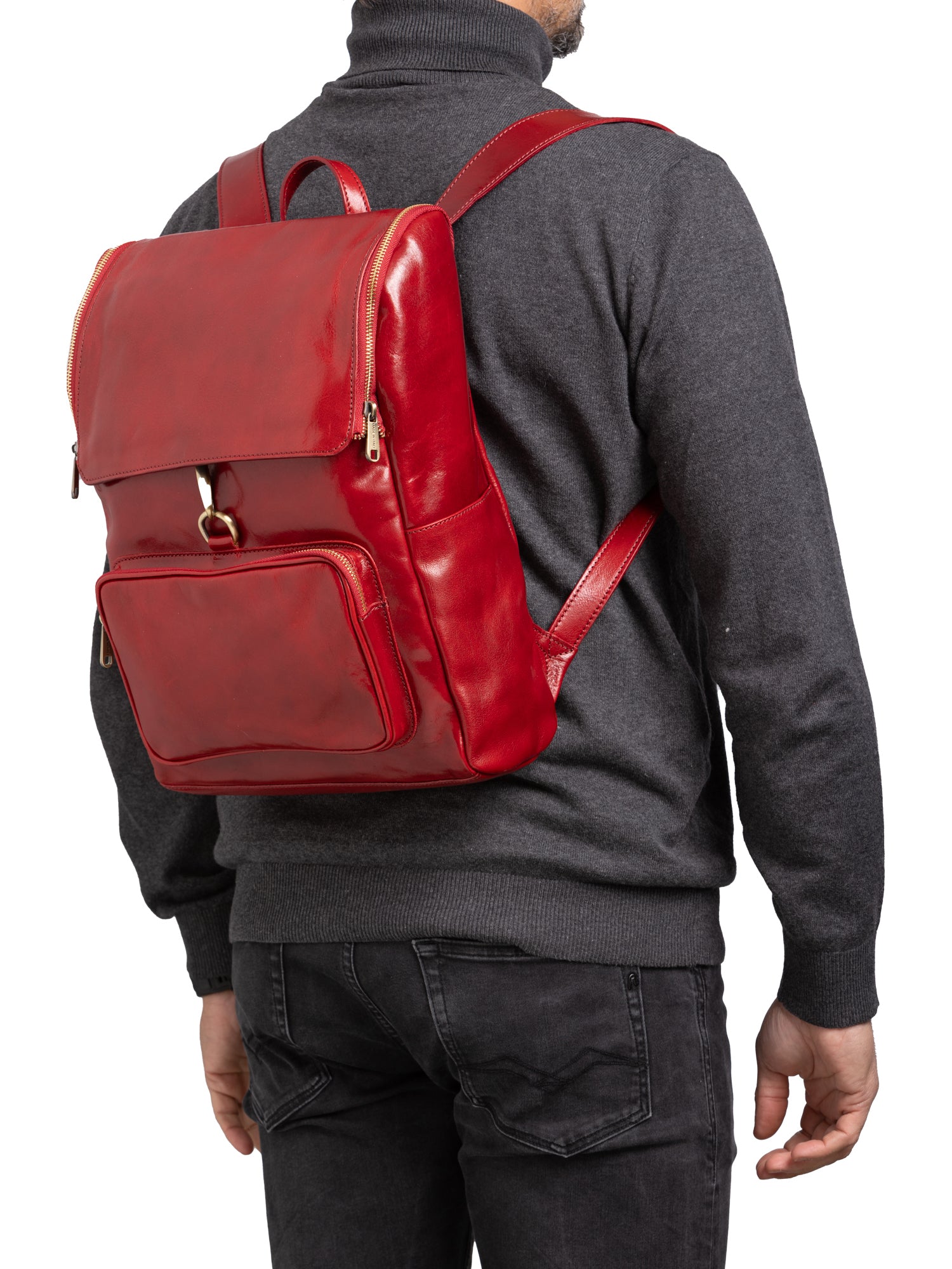 Shoulder Bag I Fratelli Women Genuine leather -Nero Rosso
