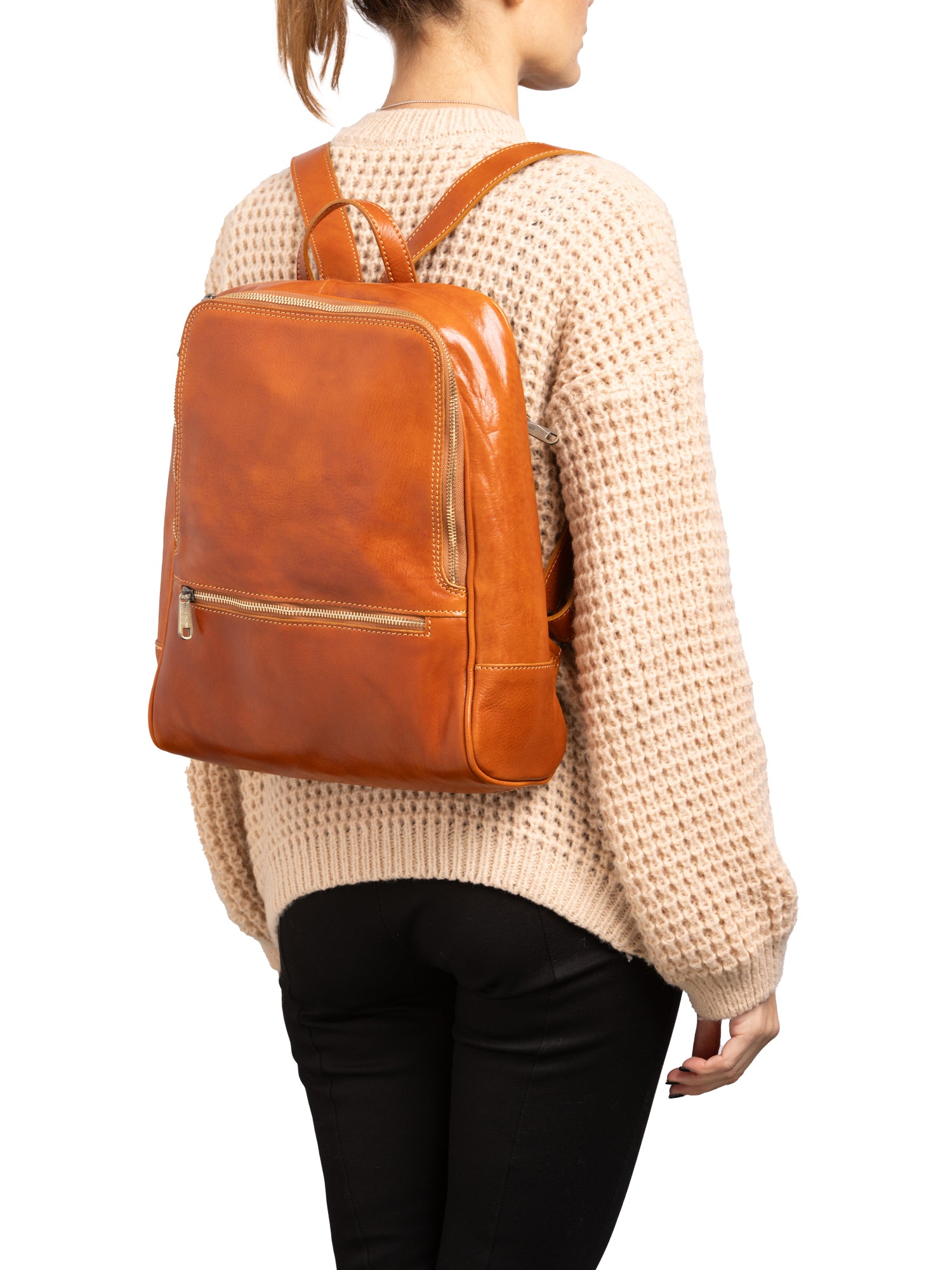 Shoulder Bag I Fratelli Women Genuine leather -Verde Cognac