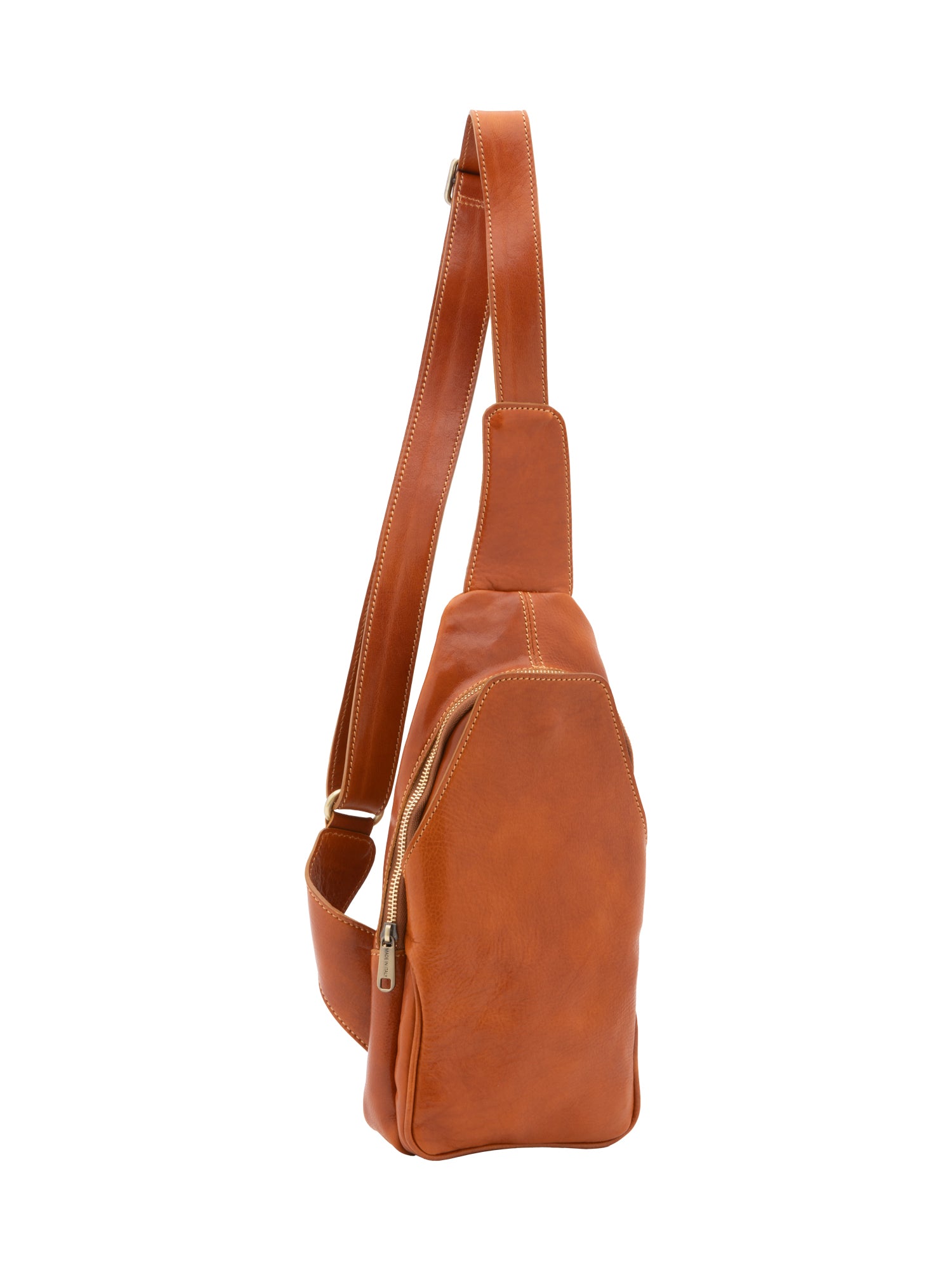Belt bag I Fratelli Men Genuine leather -Verde Cognac