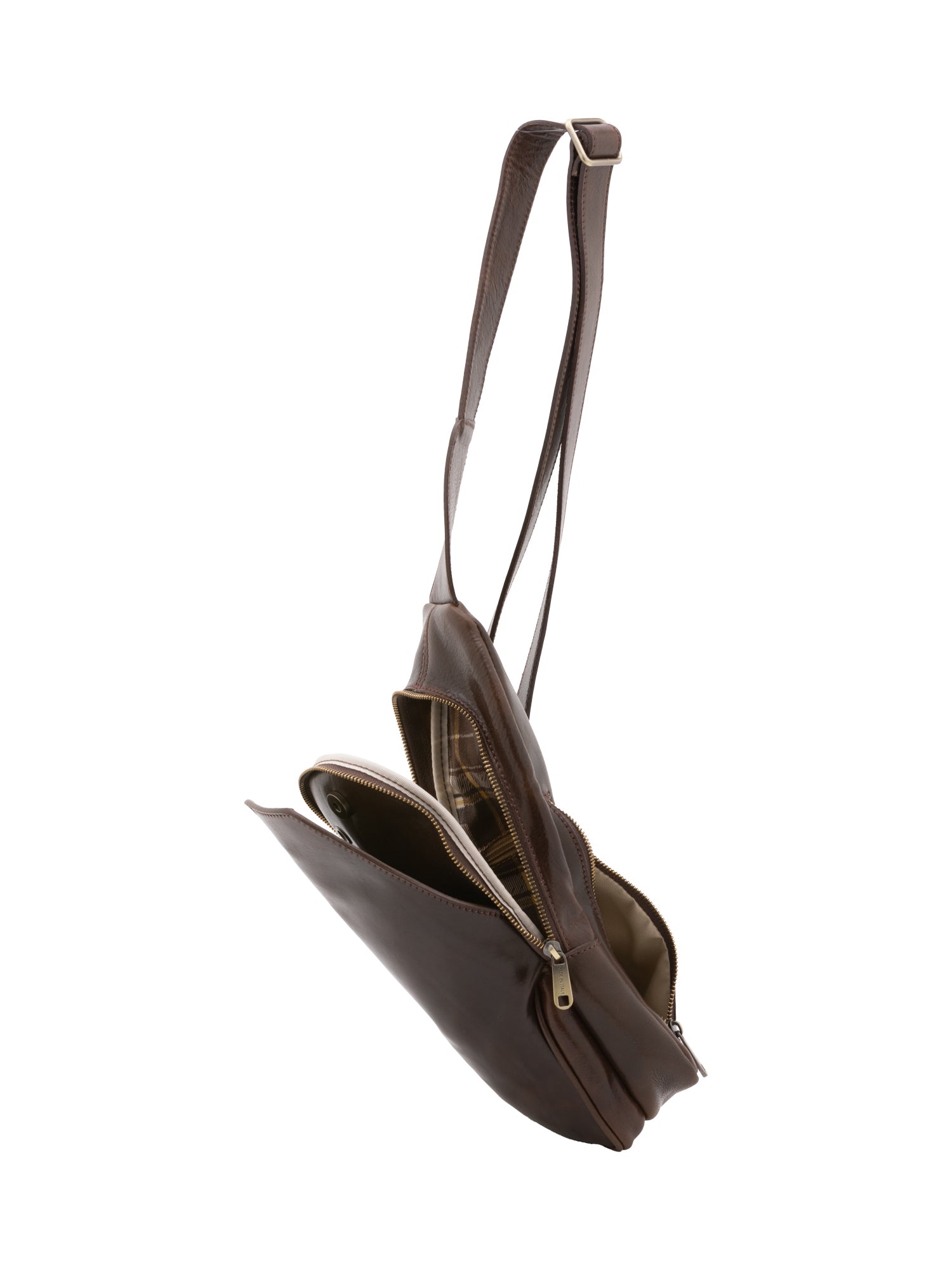 Belt bag I Fratelli Men Genuine leather -Verde Testa di moro