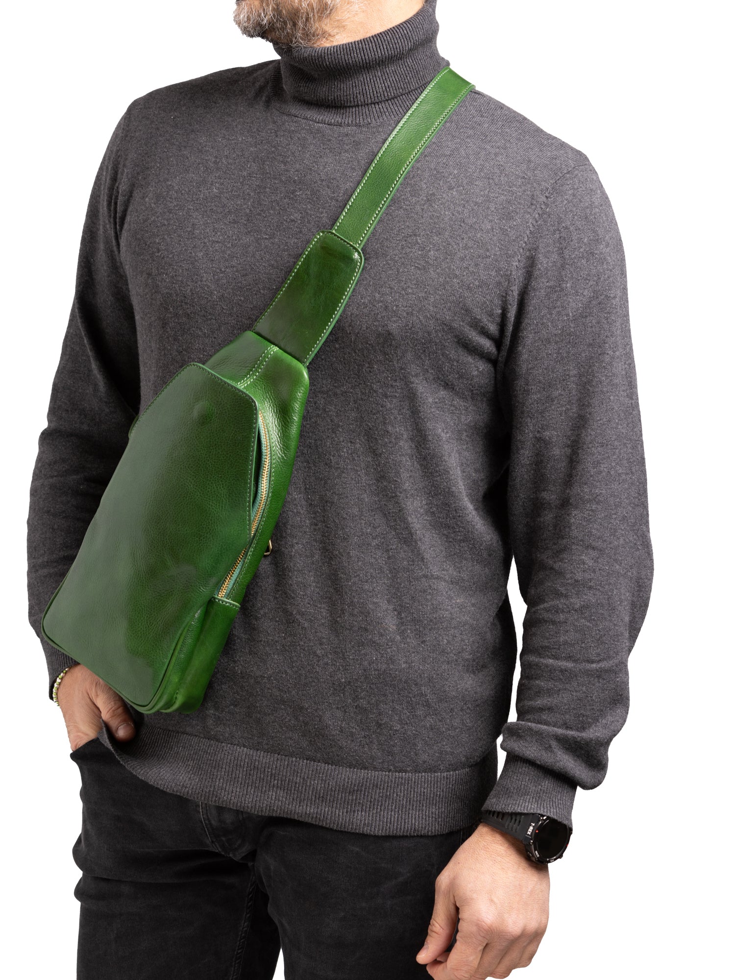 Belt bag I Fratelli Men Genuine leather -Verde Verde