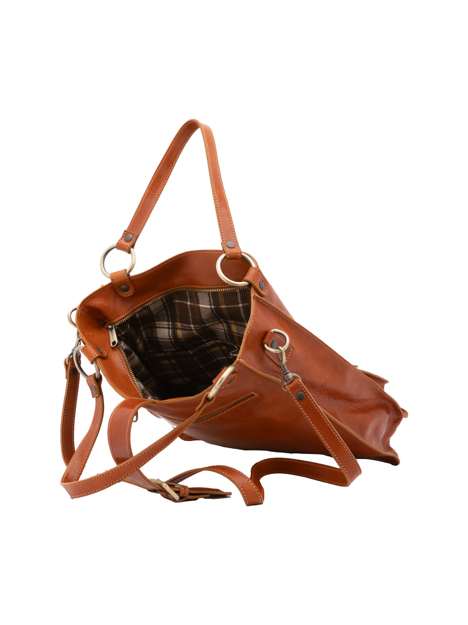Shoulder Bag I Fratelli Women Genuine leather -Rosso Cognac