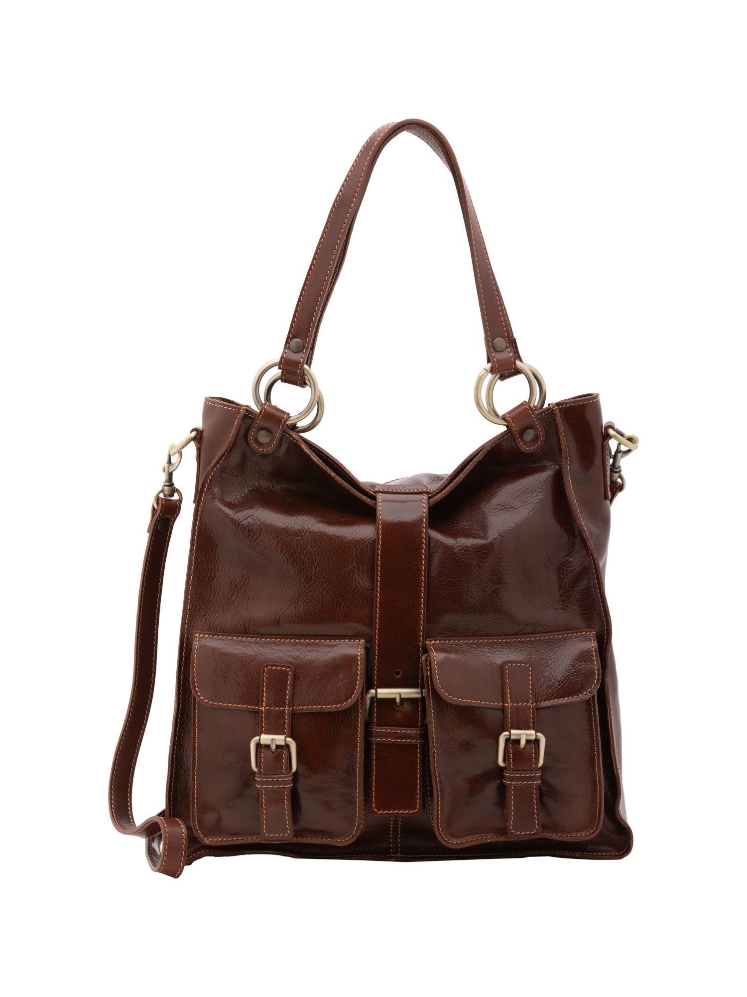 Shoulder Bag I Fratelli Women Genuine leather -Rosso Marrone