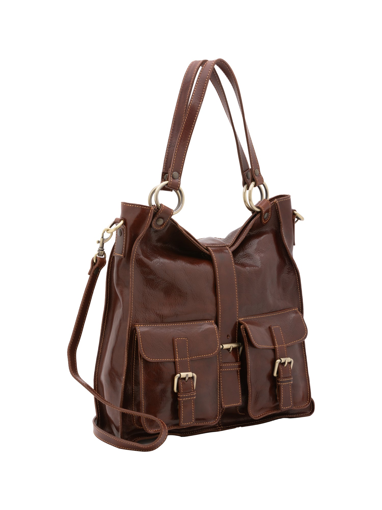 Shoulder Bag I Fratelli Women Genuine leather -Rosso Marrone
