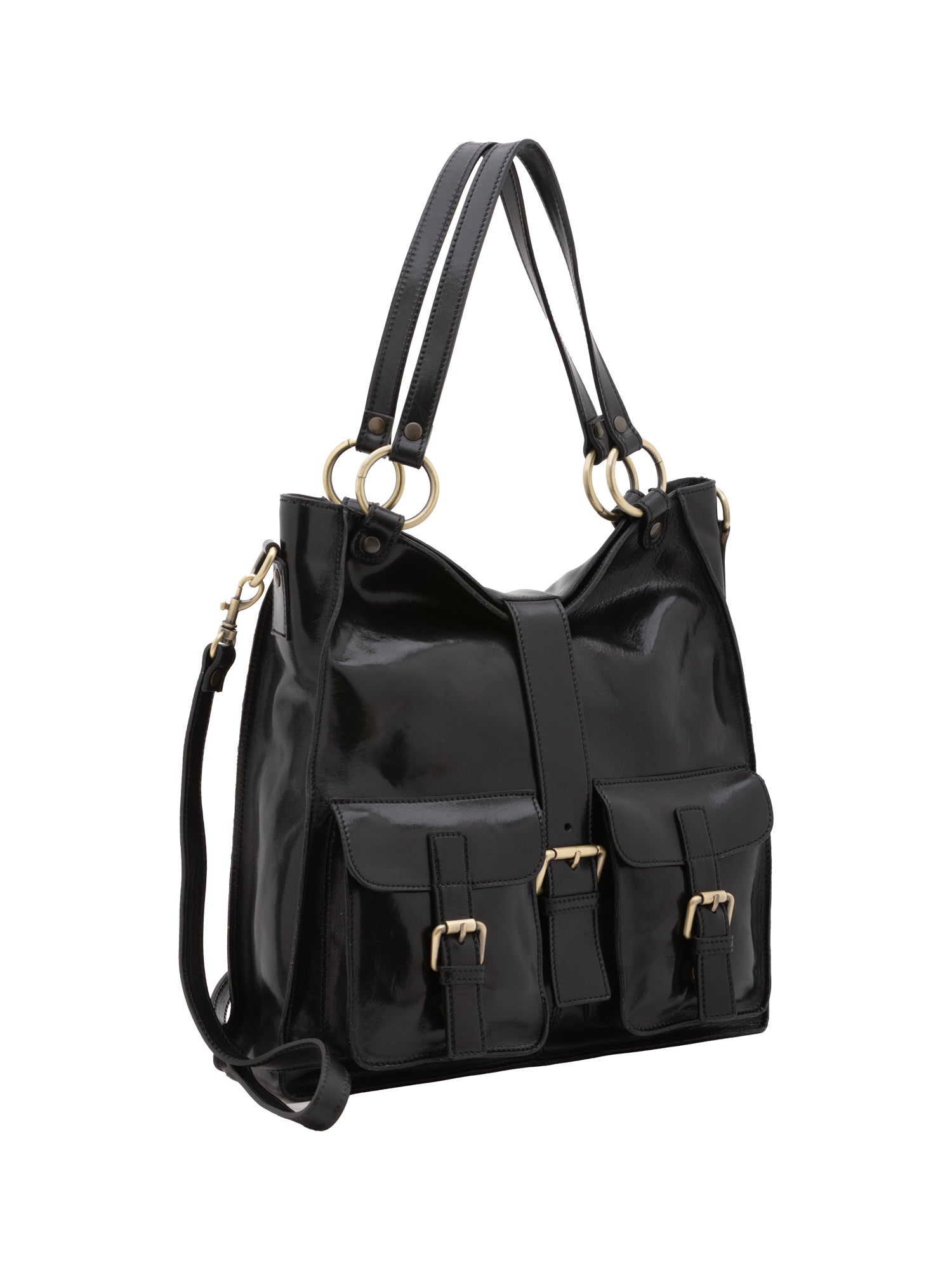 Shoulder Bag I Fratelli Women Genuine leather -Rosso Nero
