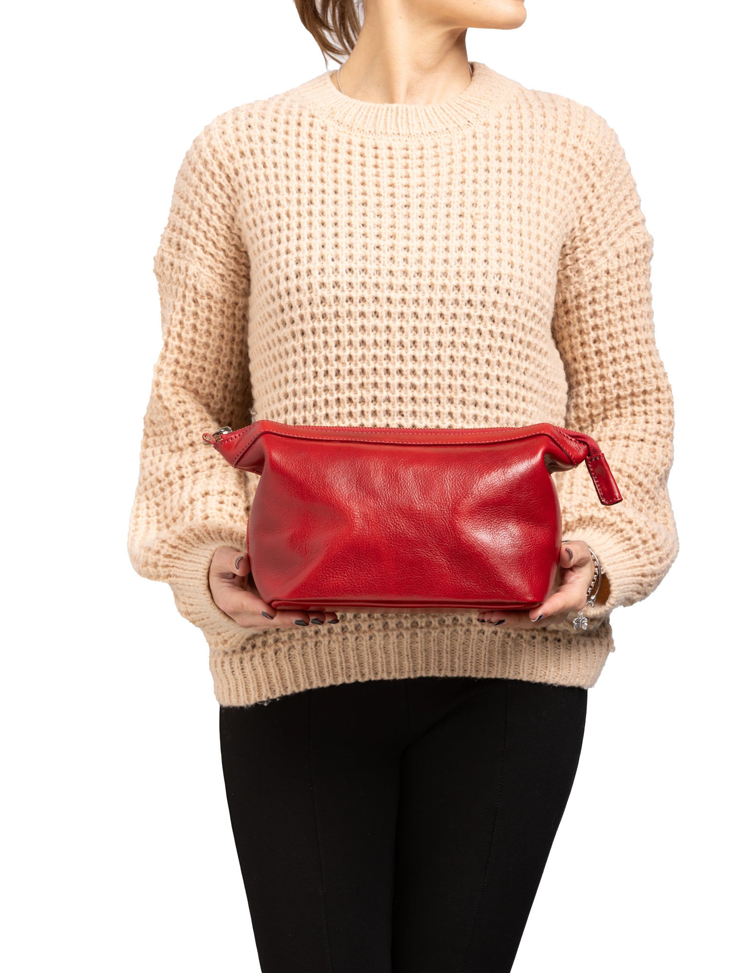 Clutch Bag I Fratelli Unisex Genuine leather -Rosso Rosso