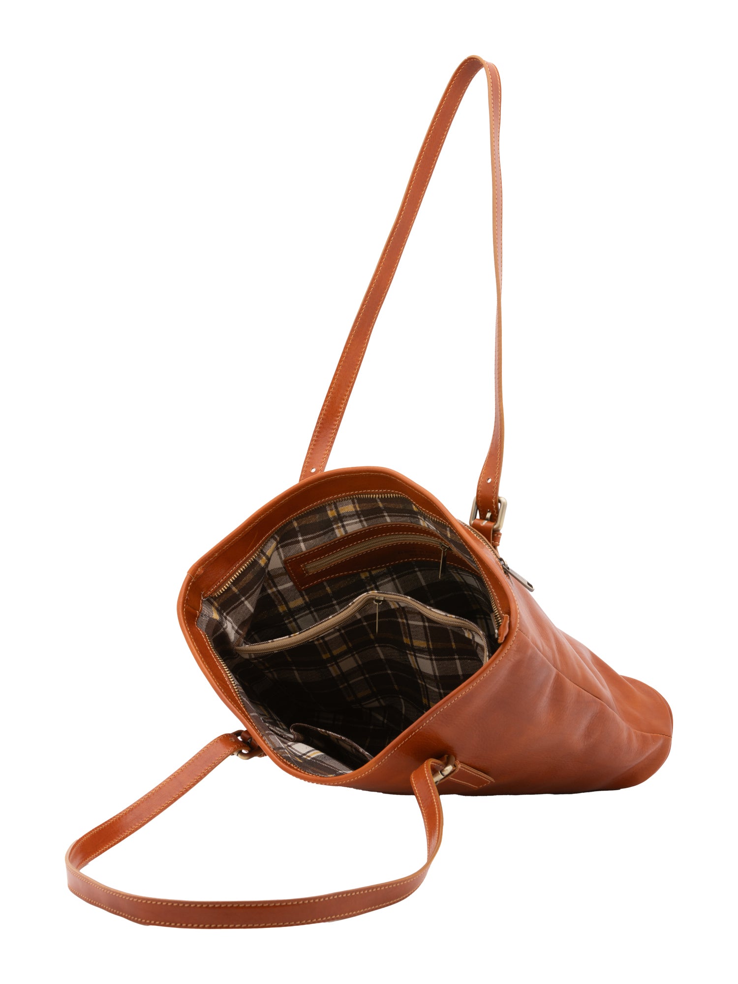 Shoulder Bag I Fratelli Women Genuine leather -Marrone Cognac