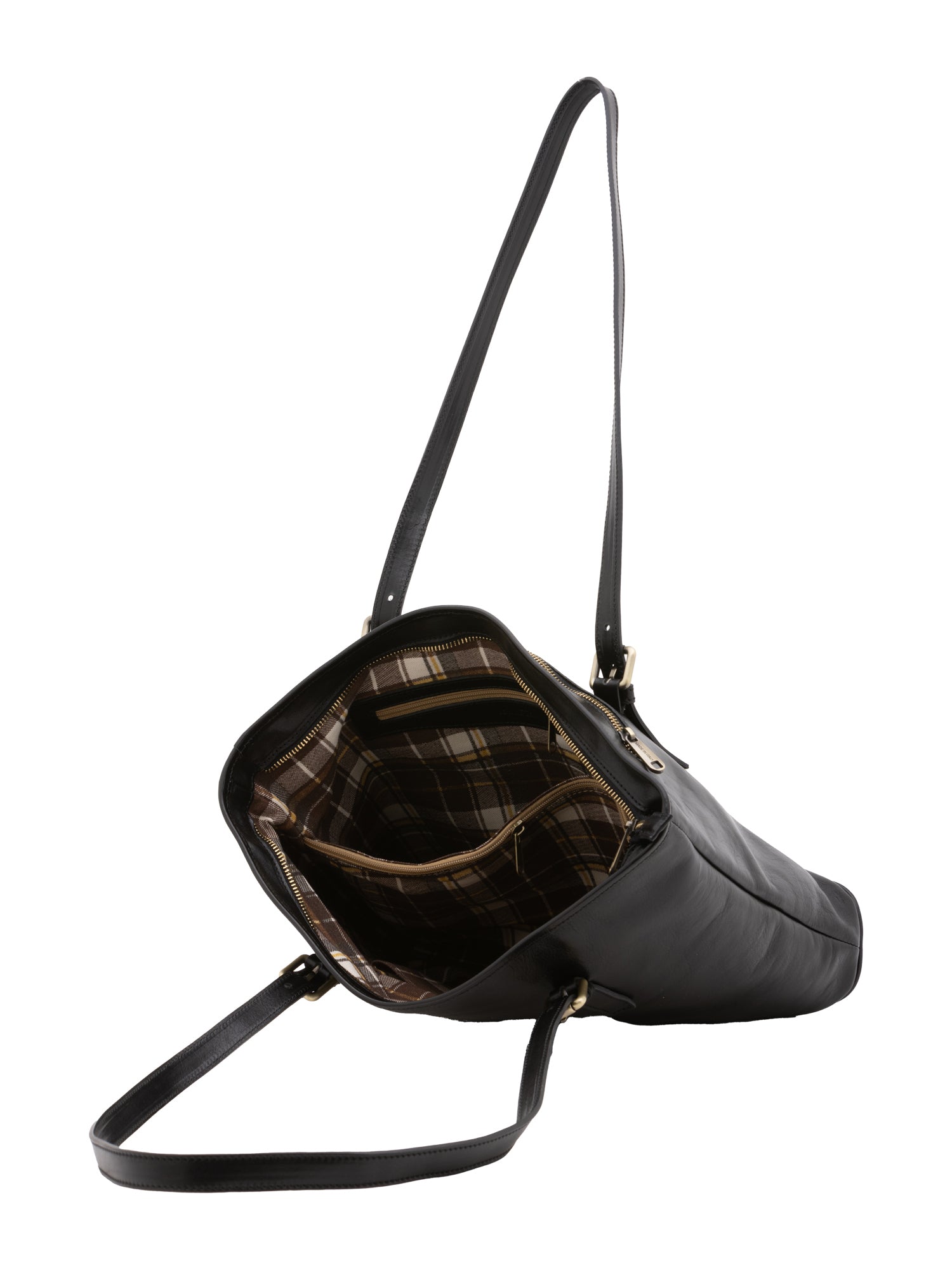 Shoulder Bag I Fratelli Women Genuine leather -Marrone Nero