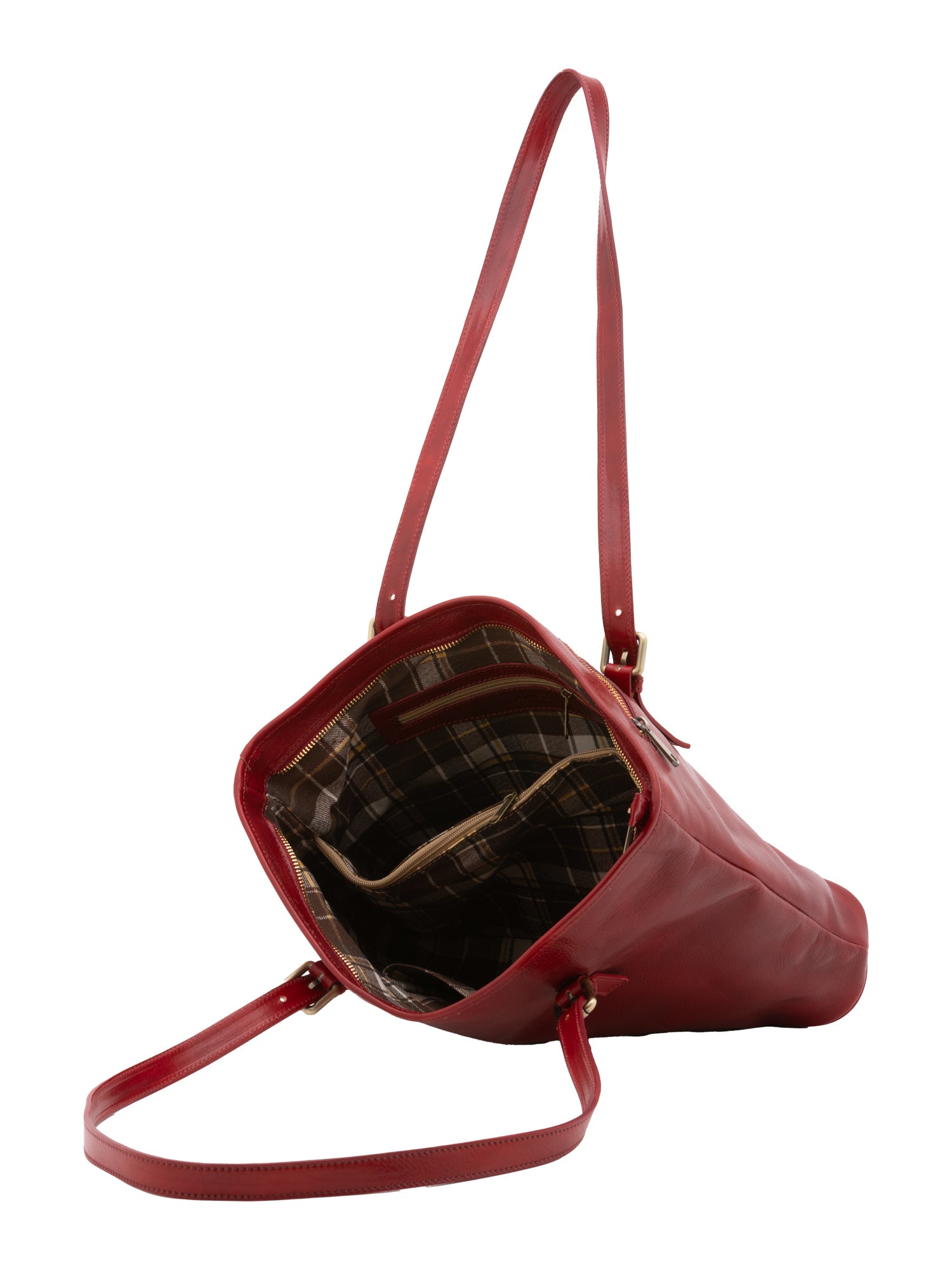Shoulder Bag I Fratelli Women Genuine leather -Marrone Rosso