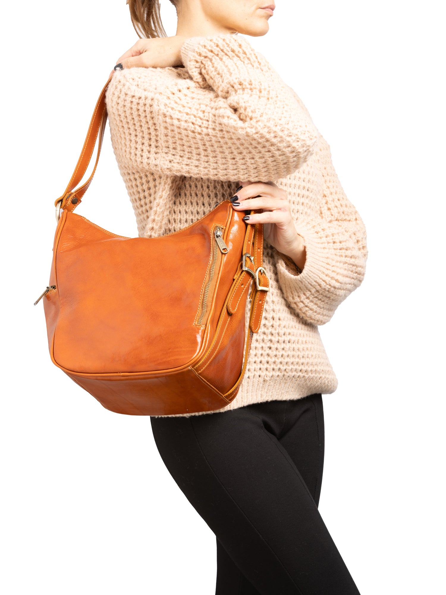 Shoulder Bag I Fratelli Women Genuine leather -Cognac Cognac